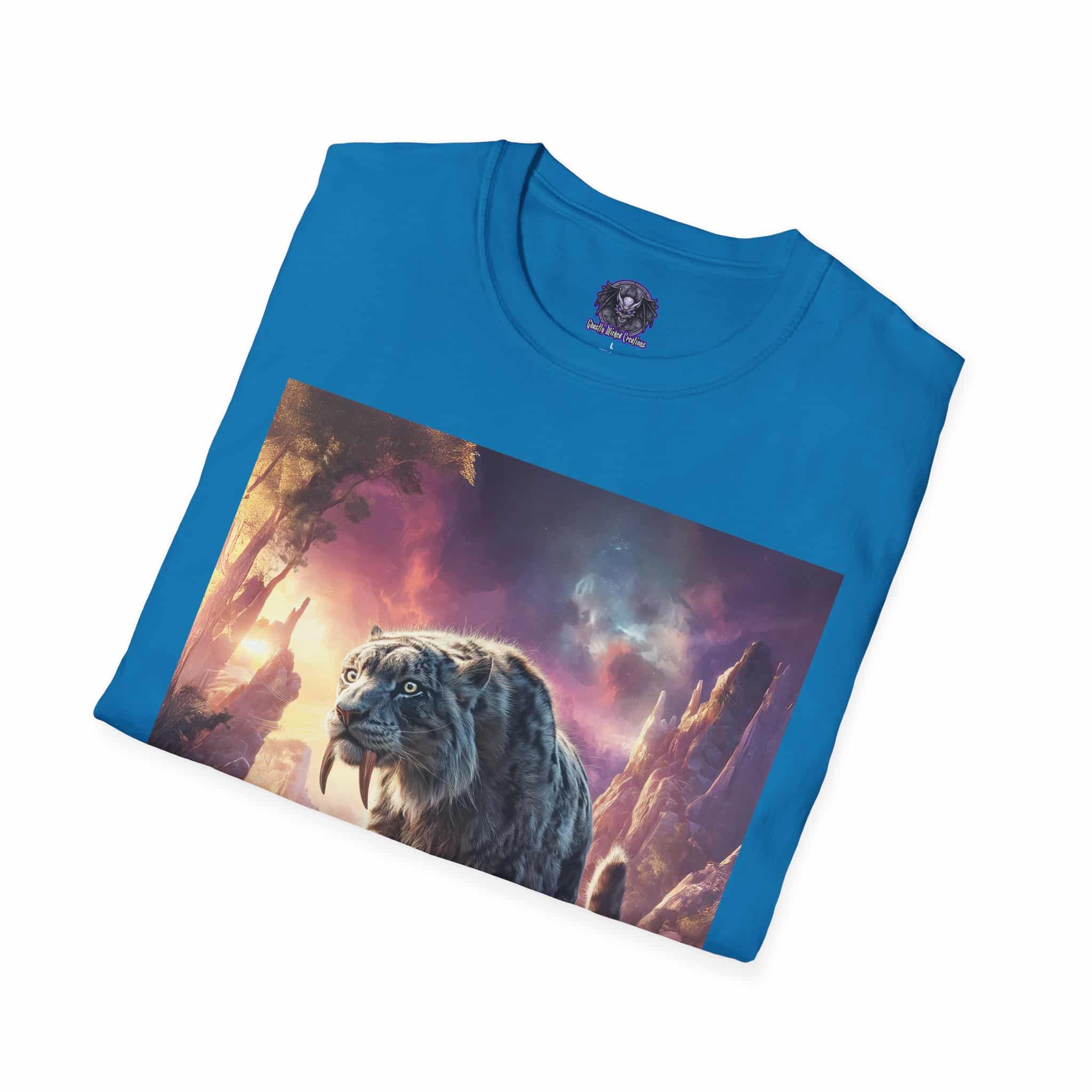 Prehistoric Smilodon aka Sabre-Tooth Tiger II Unisex T-Shirt, Graphic Tee, Unique Gift, Casual Wear - Image 32