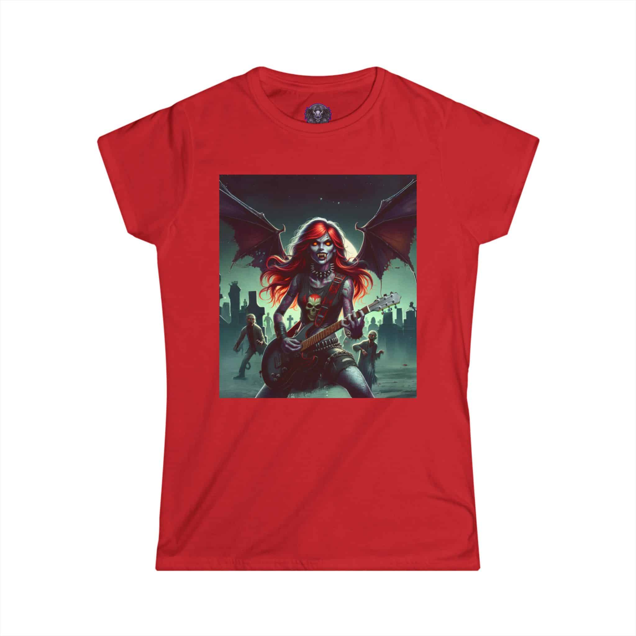 Monster Mosh Undead Angels Guitarist MM-D-UA-C01 Women's Softstyle Tee