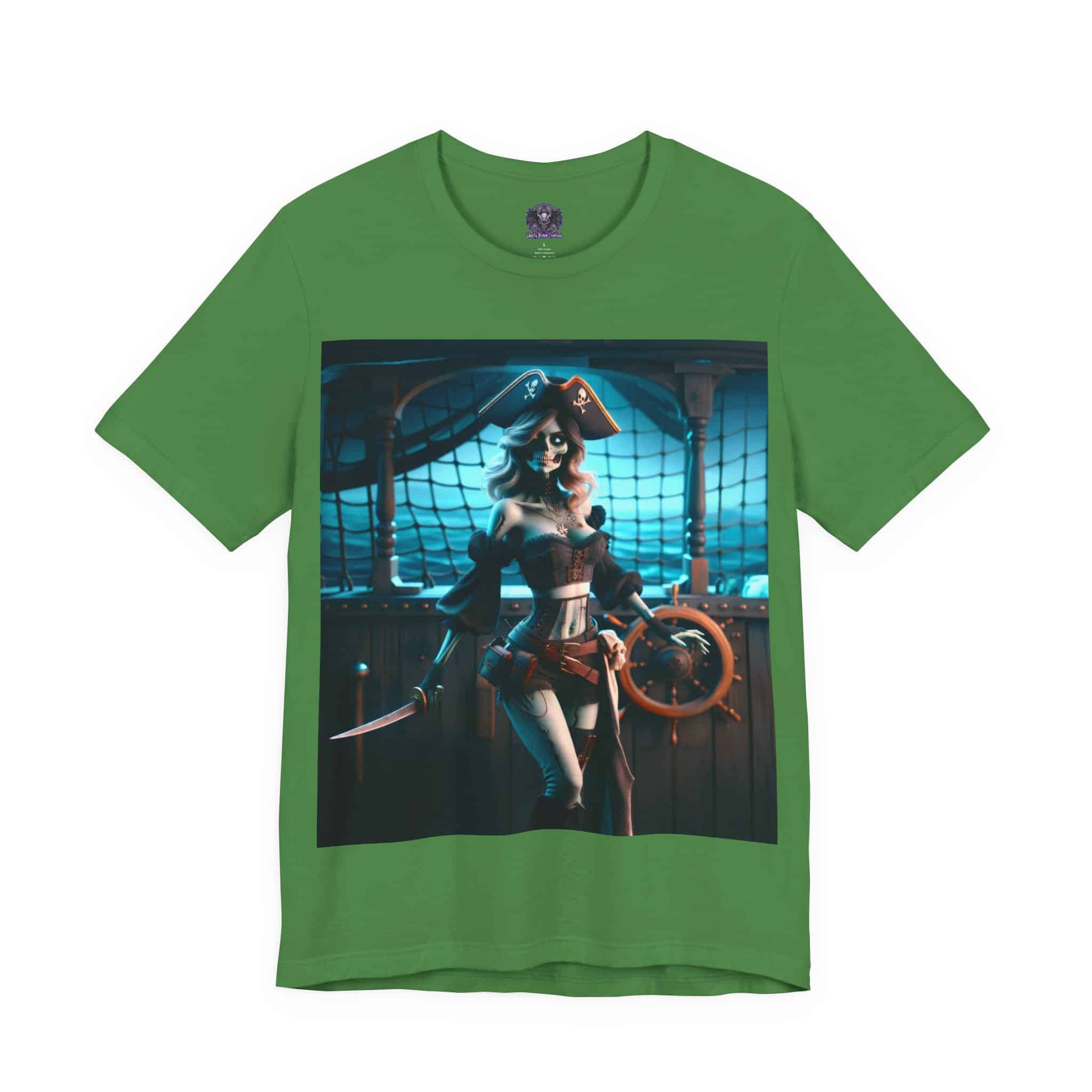 Undead Pirate Lass #ML-D-UP001 Unisex Jersey Short Sleeve Tee - Image 43