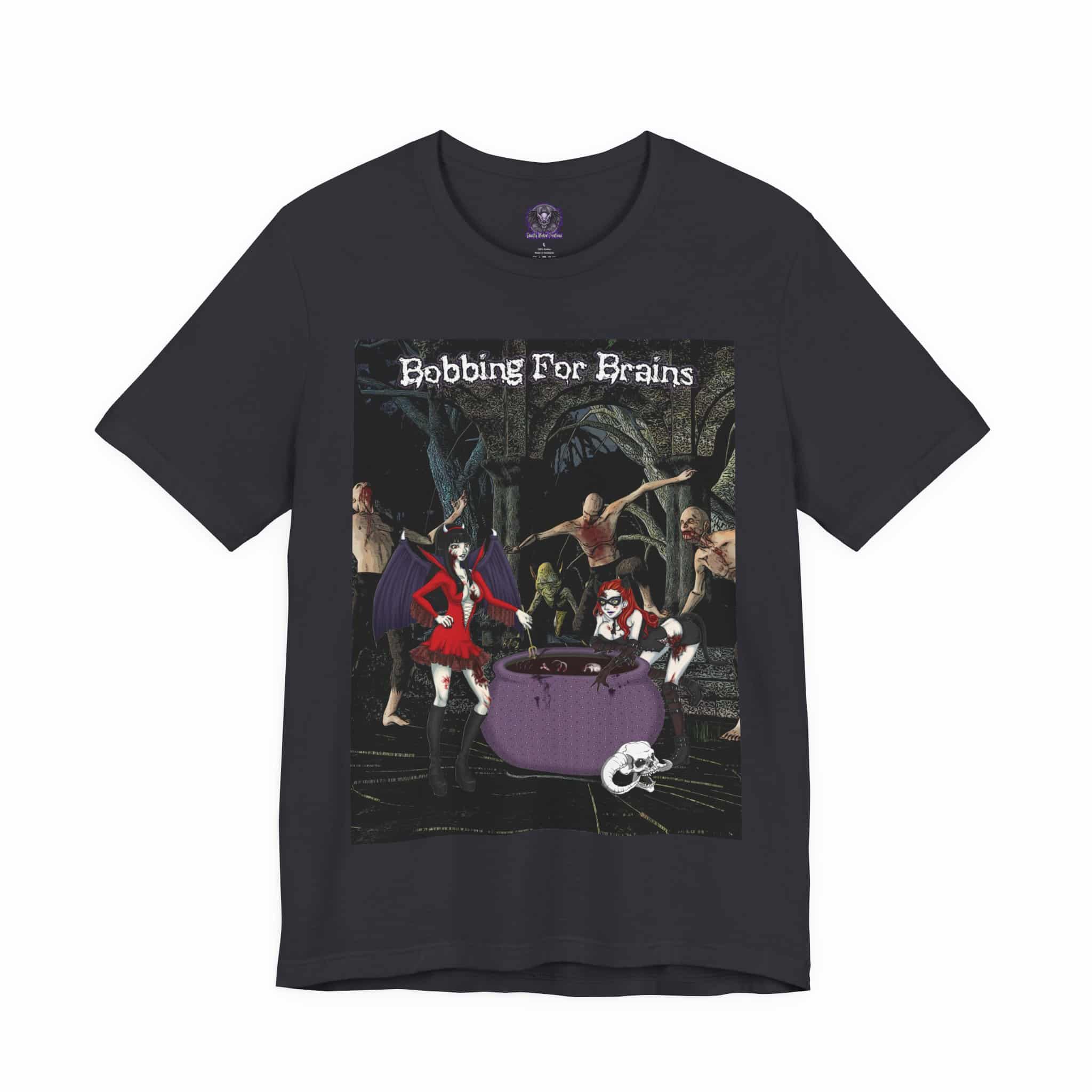 Halloween Undead Angel Scene Zombie Antoinette & Katerina - Classic Art w/Text Unisex Jersey Short Sleeve Tee - Image 9