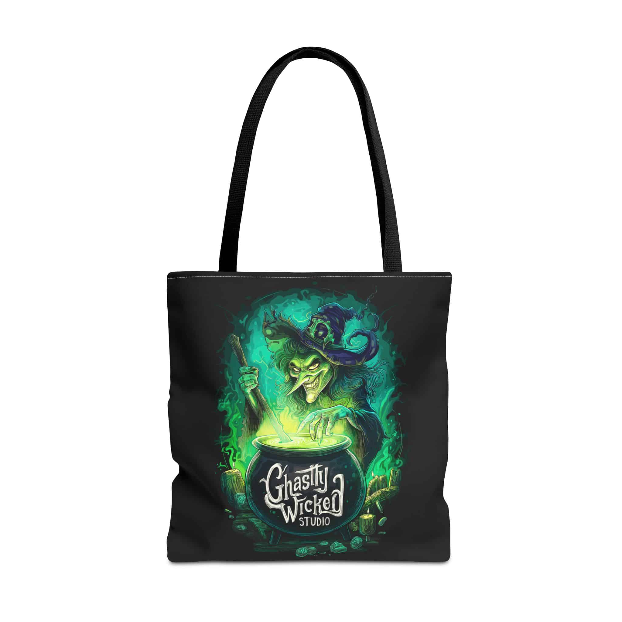 Ghastly Wicked Cauldron Witch Tote Bag (AOP) - Image 2
