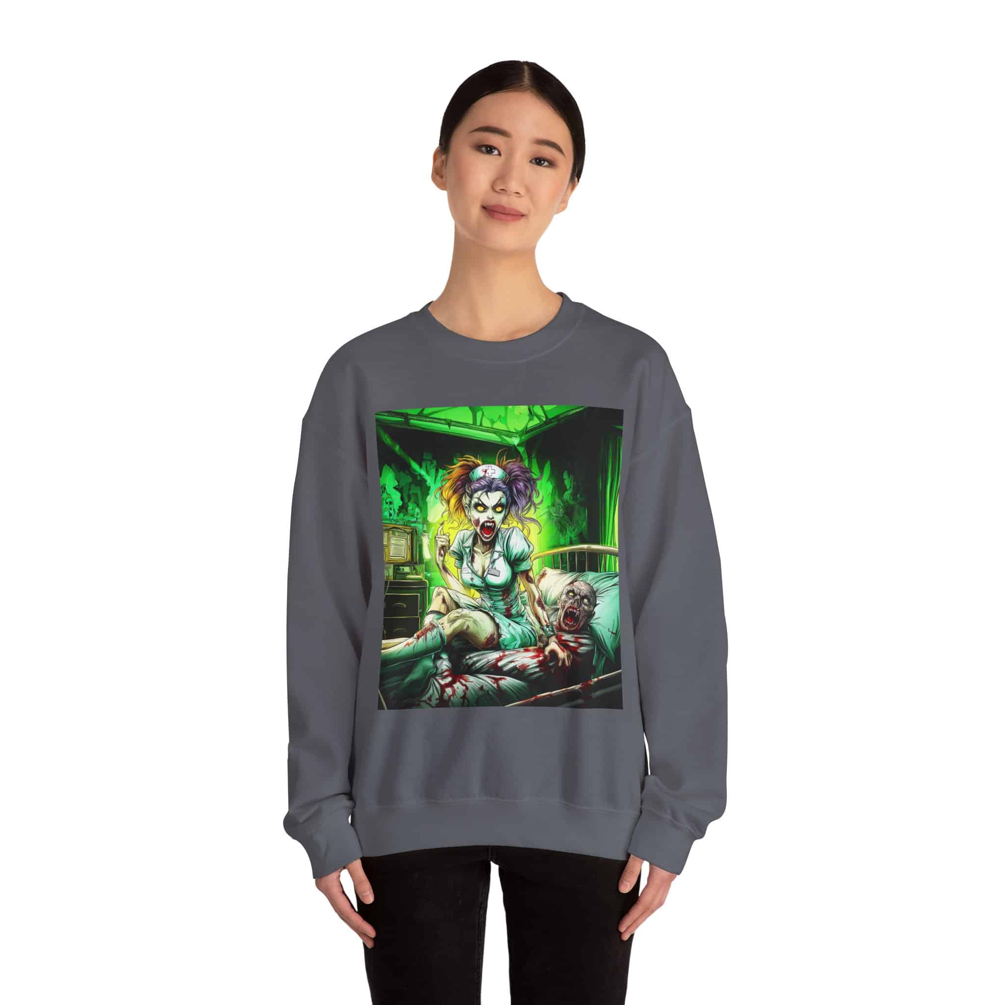 Undead Angels Zombie Nurse Lexi 002 Unisex Heavy Blend™ Crewneck Sweatshirt - Image 40