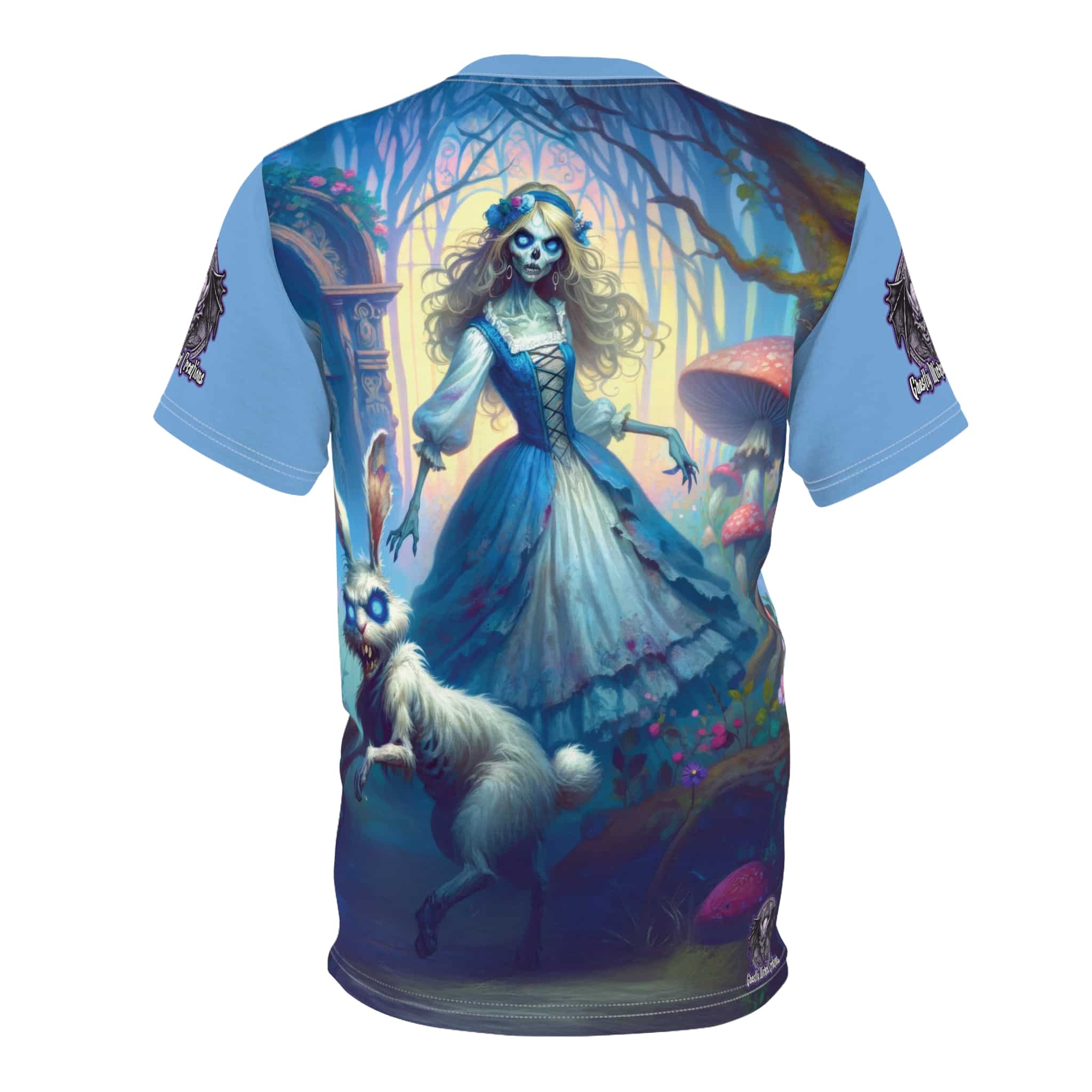 Undead Alice & White Rabbit Zombie #WT-D-A04 Unisex Cut & Sew Tee (AOP) - Image 6