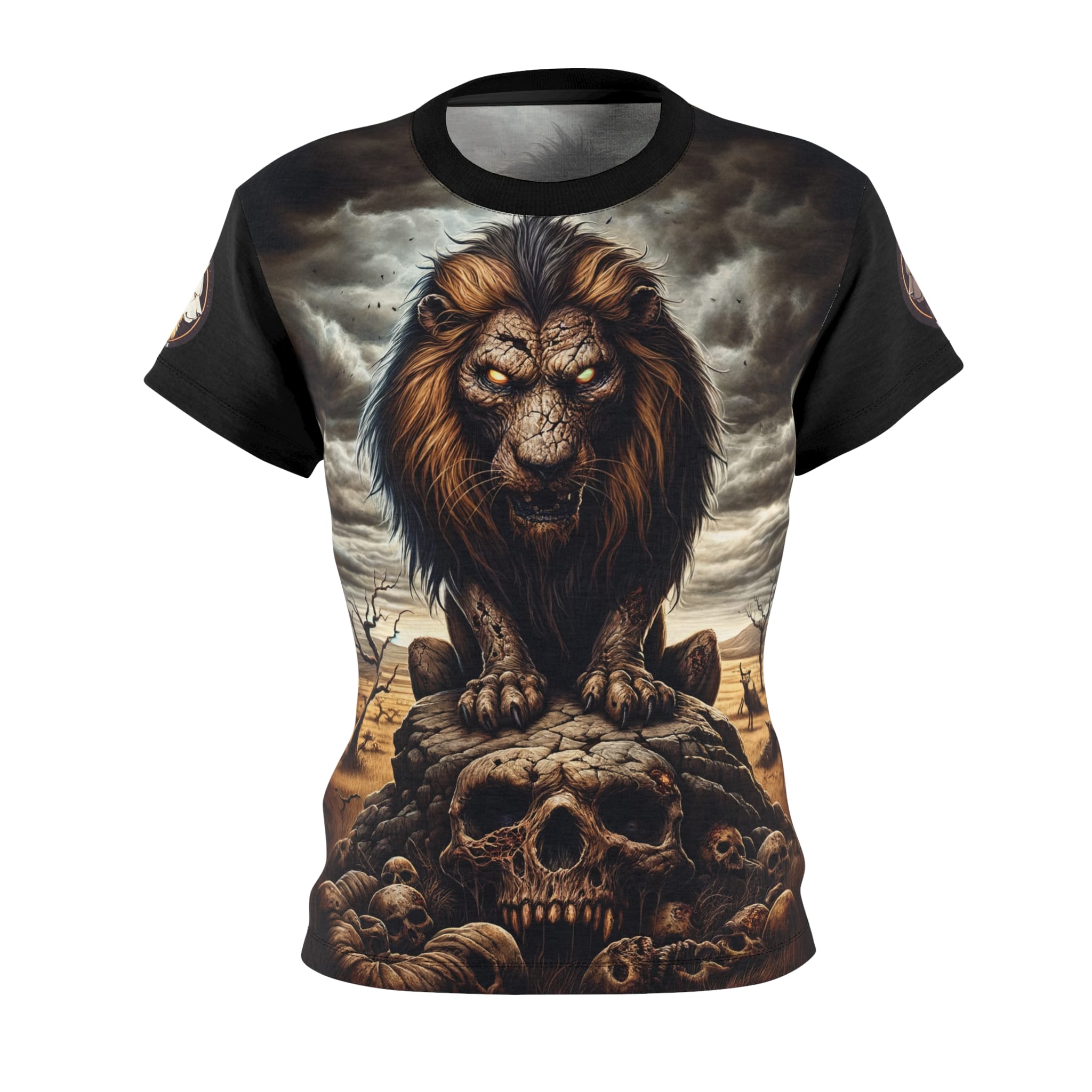 Undead Lion WD-D015 By Wyldesigns Women's Cut & Sew Tee (AOP) - Image 4