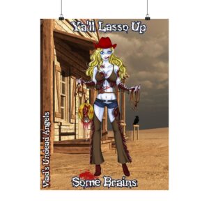 Cassidy Undead Angel Zombie Cowgirl – Classic Art w/Text Matte Vertical Posters