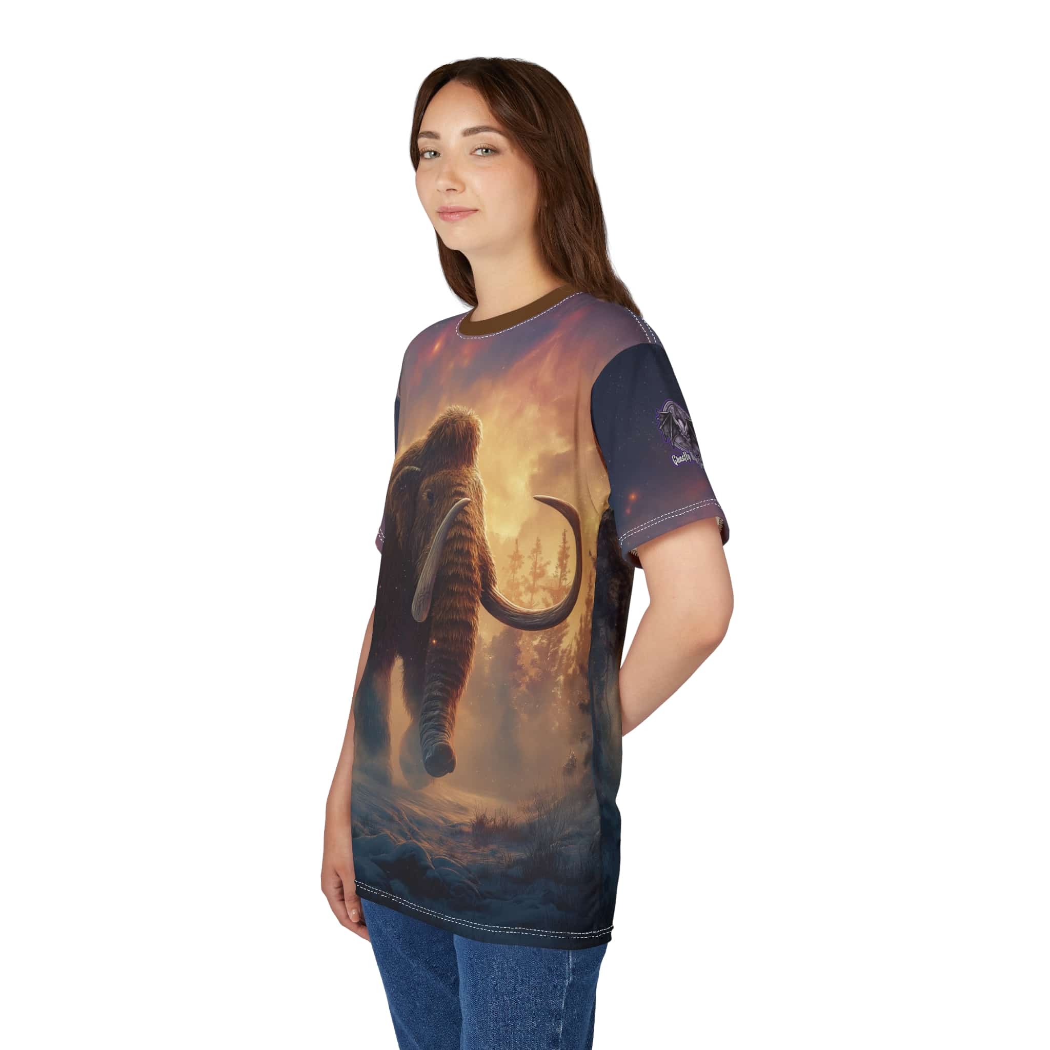Prehistoric Wooly Mammoth Mastodon Unisex Tee (AOP) - Image 38