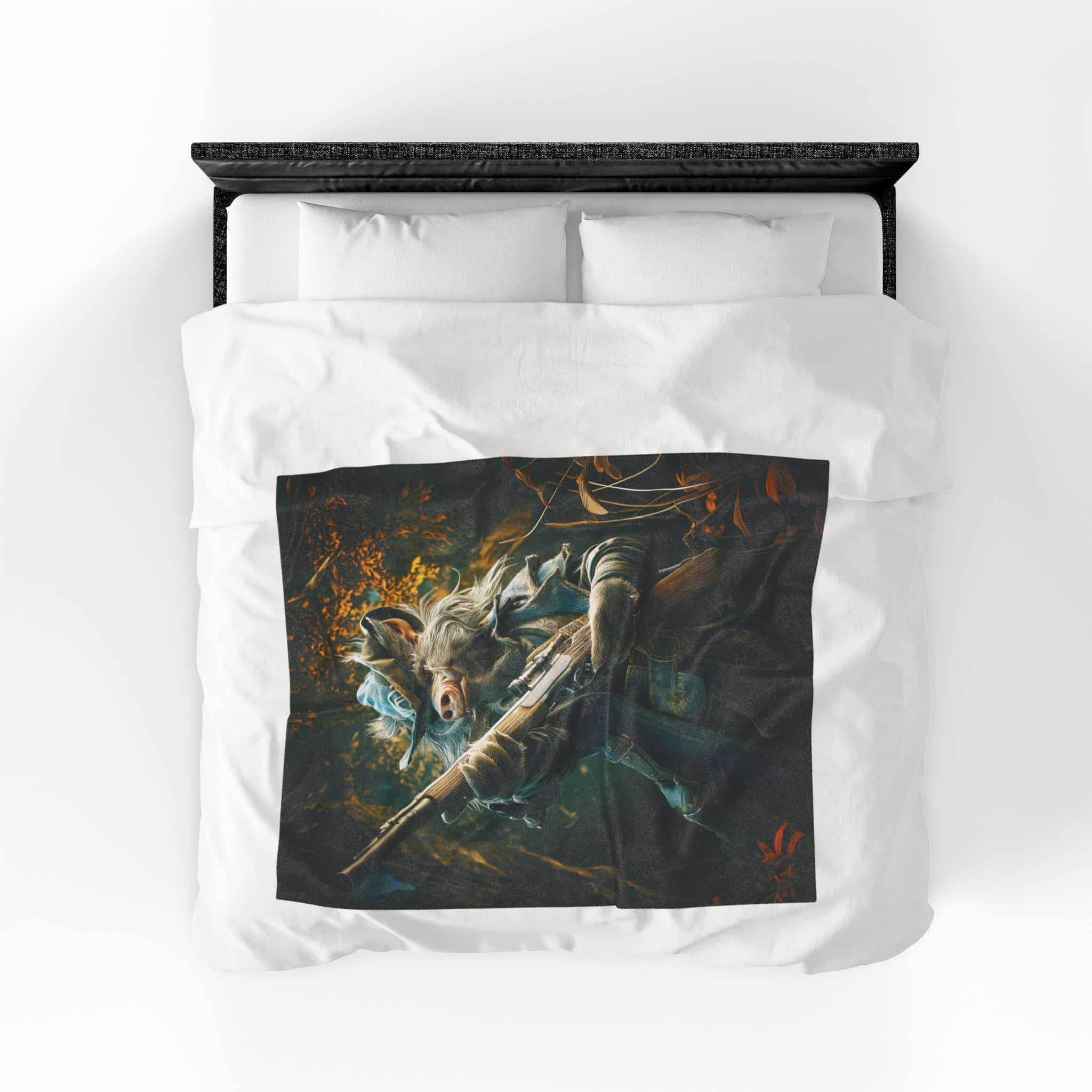 Arm The Animals: Hunter Wild Boar #AA029 Plush Blanket, Cozy Throw for Fall Decor - Image 5
