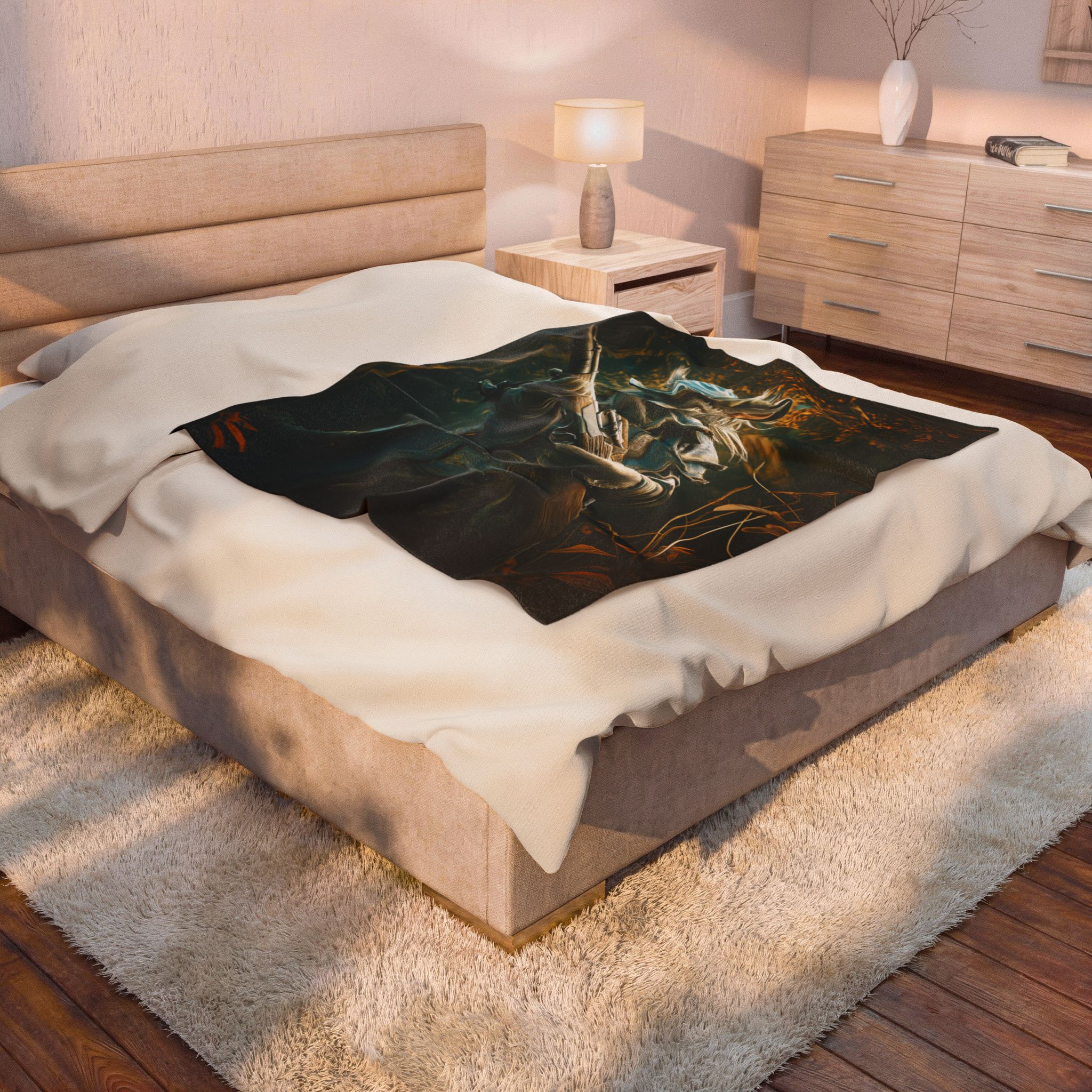 Arm The Animals: Hunter Wild Boar #AA029 Plush Blanket, Cozy Throw for Fall Decor - Image 4