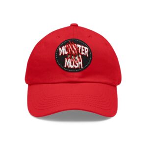 Monster Mosh Logo  Artistic Round Leather Patch Dad Hat - Stylish Casual Cap
