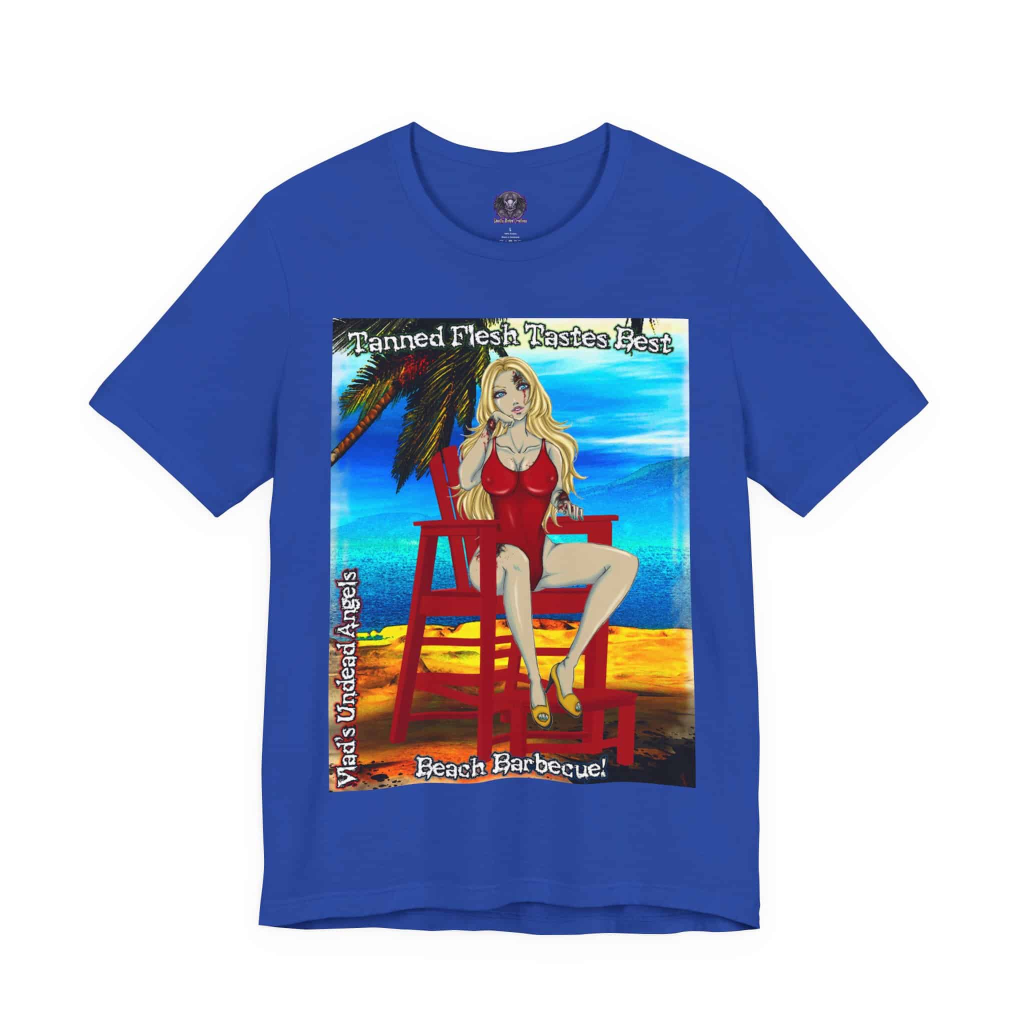 Shay Undead Angel Zombie Lifeguard - Classic Art w/Text F1 Unisex Jersey Short Sleeve Tee - Image 41