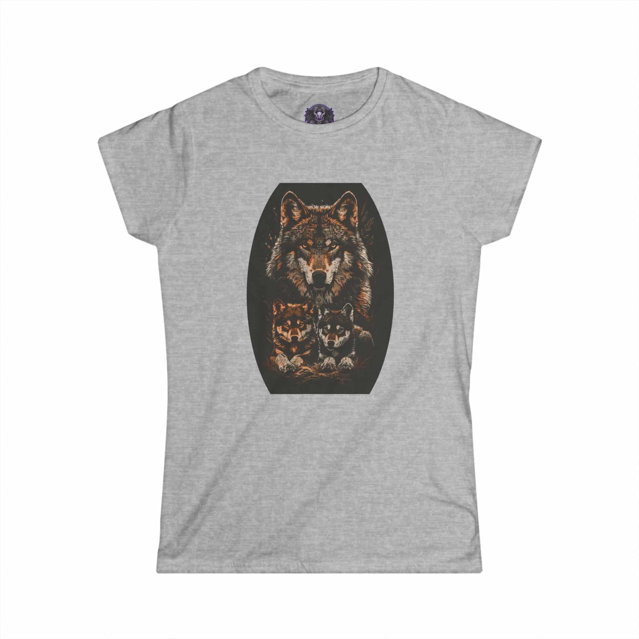 Mama Wolf & Cubs WD-M004 By Wyldesigns Women's Softstyle Tee - Image 16