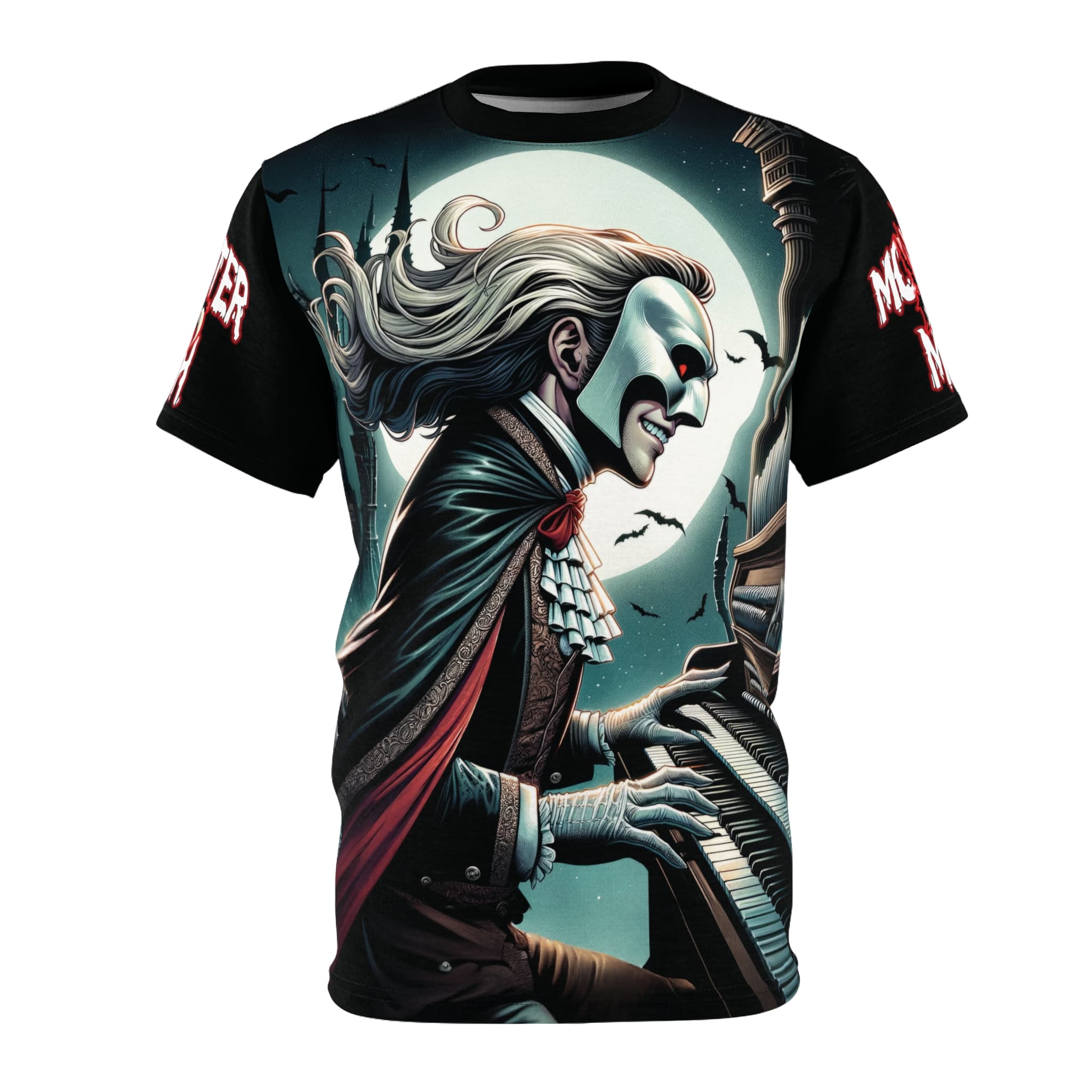 Monster Mosh 2024 Tour Phantom On Organ MM-D007 Unisex Cut & Sew Tee (AOP) - Black or Grey Sleeves - Image 5