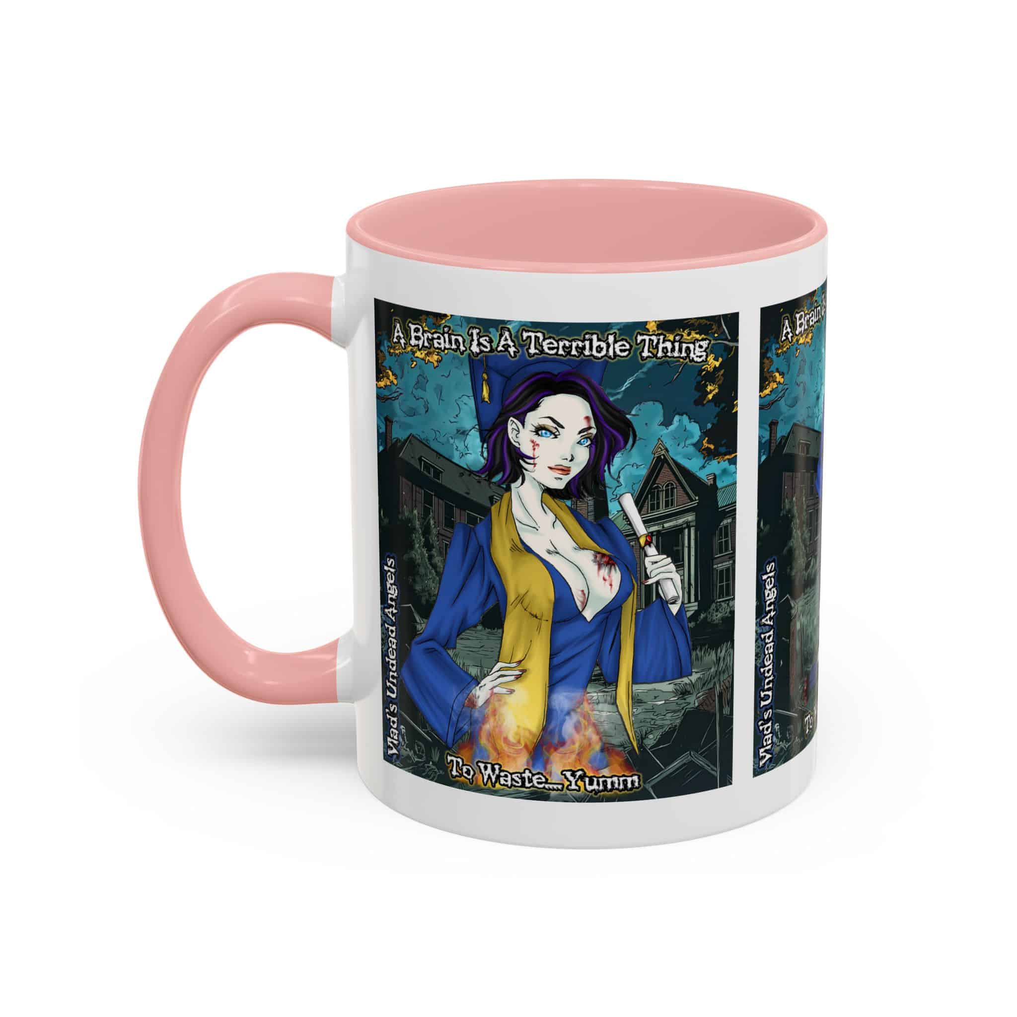 Tiffany Undead Angel Zombie Graduate – Classic Art V2 w/Text Accent Coffee Mug (11, 15oz) - Image 19