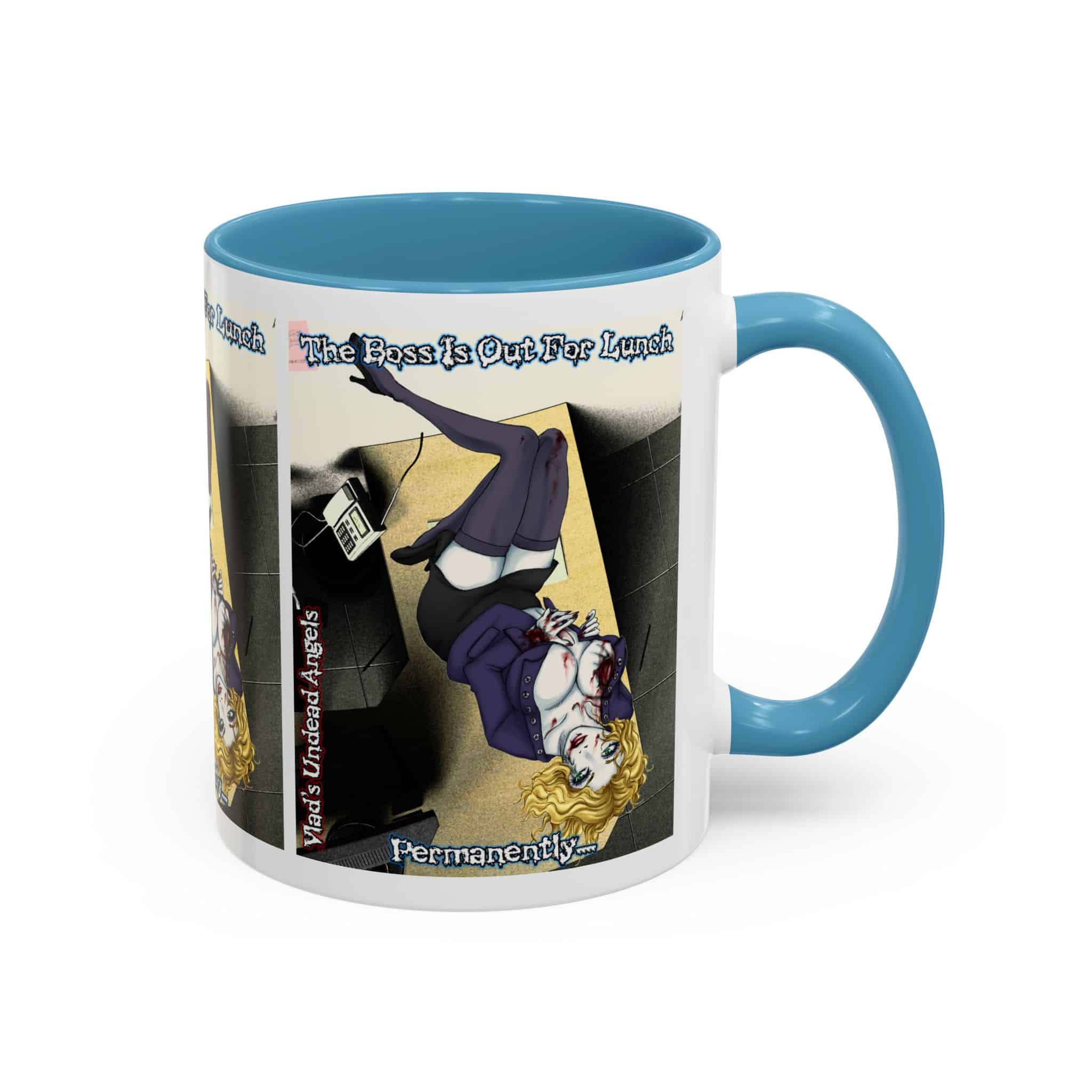 Jennifer Undead Angel Zombie Secretary – Classic Art w/Text Accent Coffee Mug (11, 15oz)