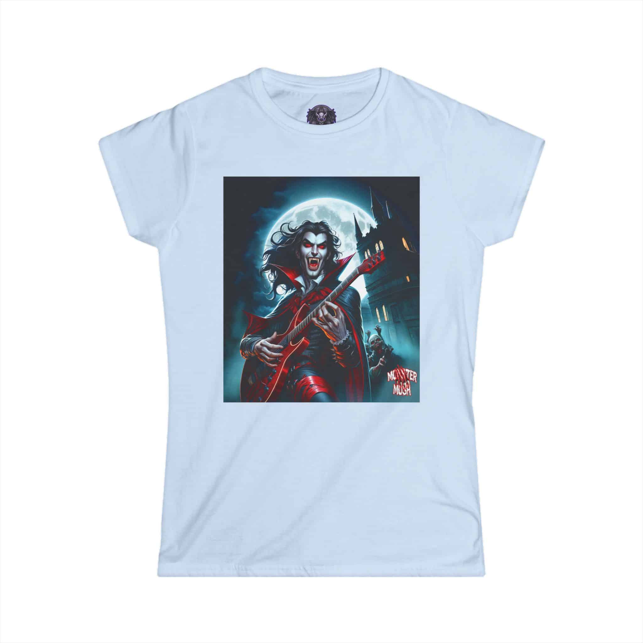 Monster Mosh 2024 Tour Drac on Guitar MM-D001 Women's Softstyle Tee - Image 10