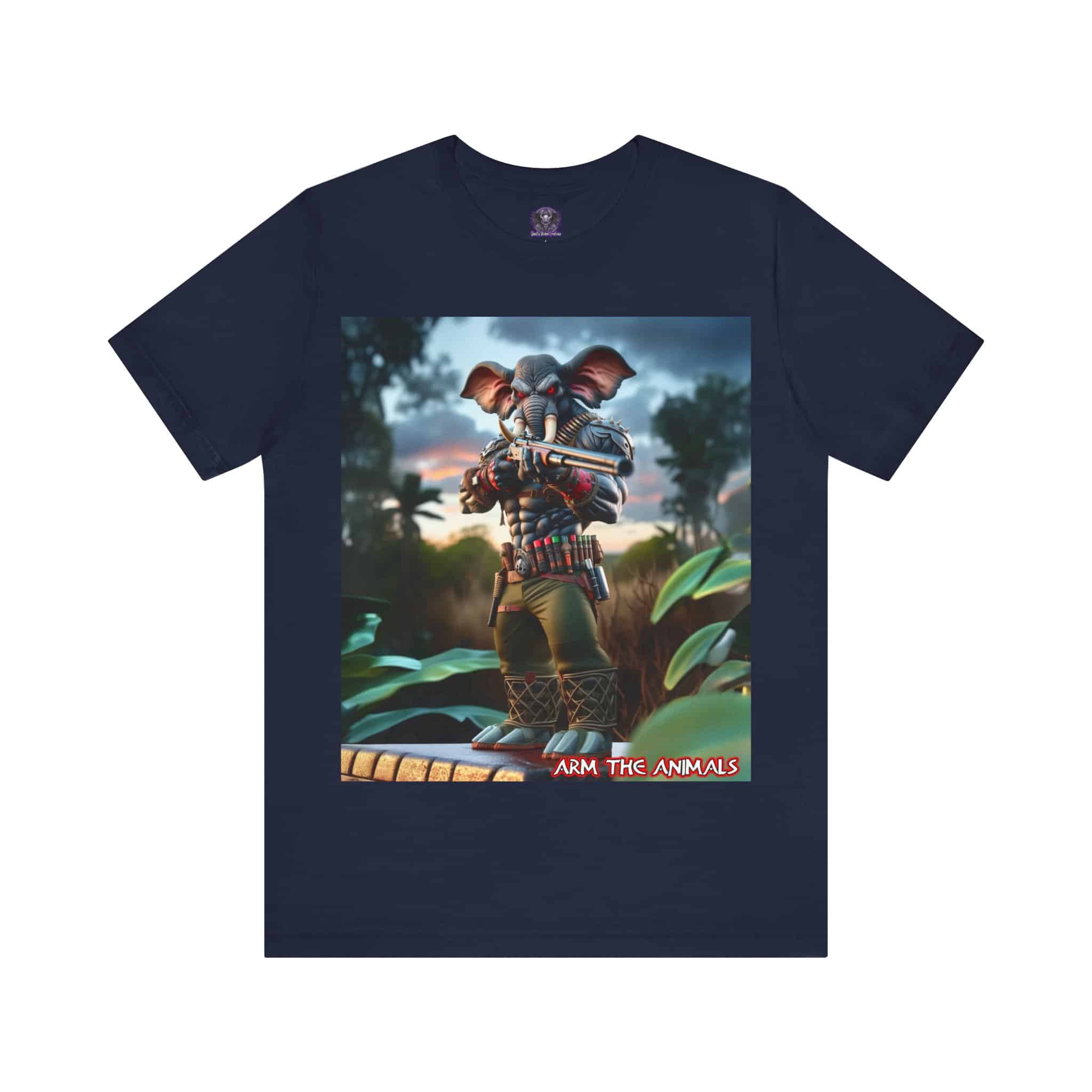 Arm The Animals: Bounty Hunter Elephant #AA-D-El002 Unisex Jersey Short Sleeve Tee - Image 11