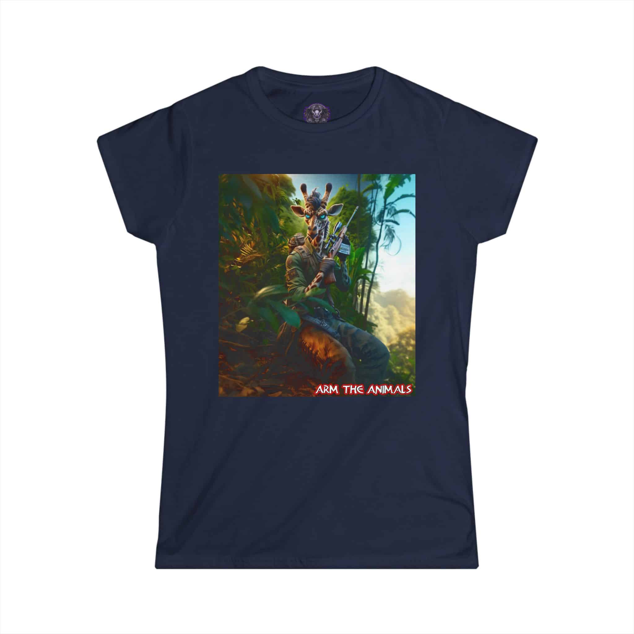 Arm The Animals: Hunter Giraffe #AA-D-Gi002 Women's Softstyle Tee - Image 28