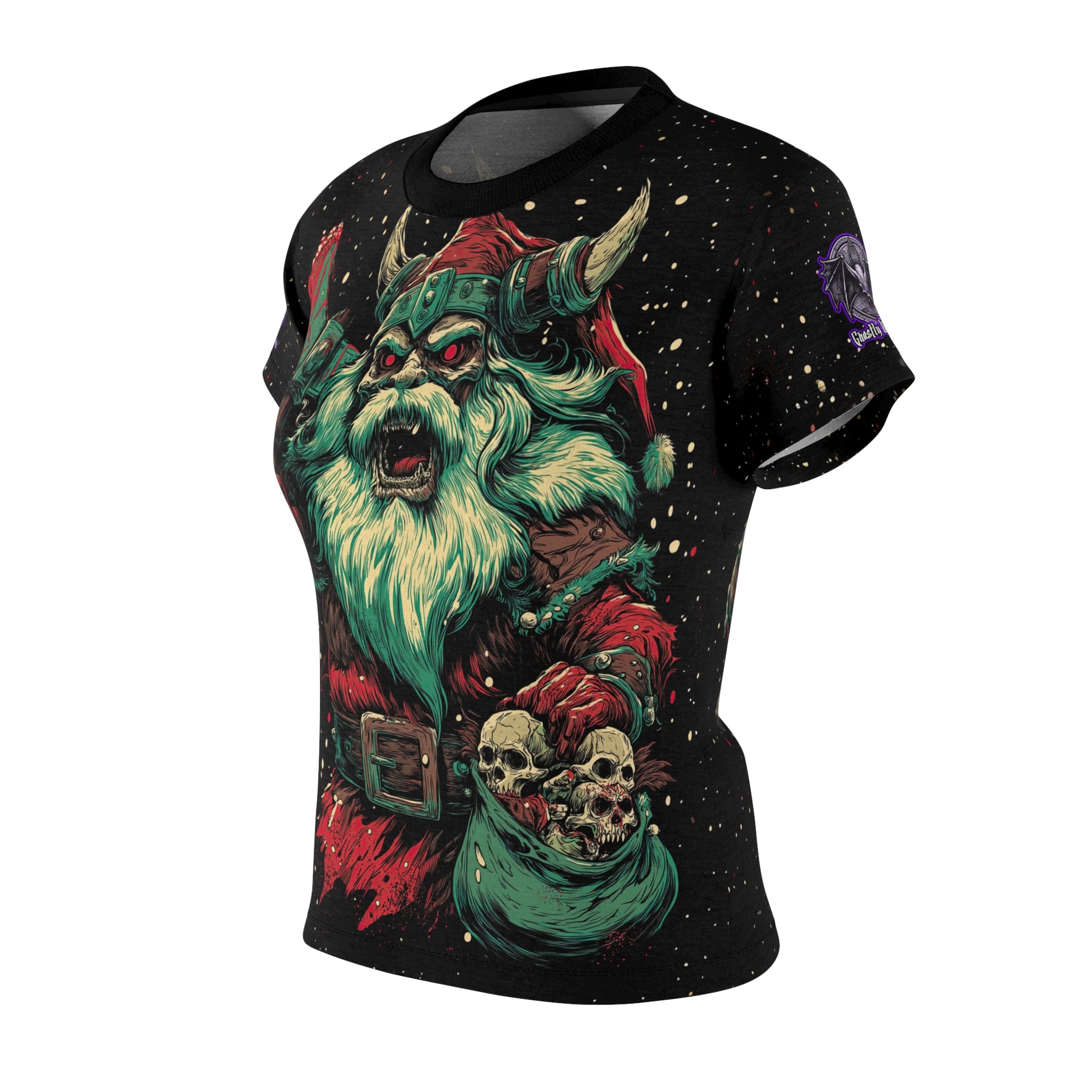 Undead Viking Santa II Women's Tee (AOP) Christmas - Image 3