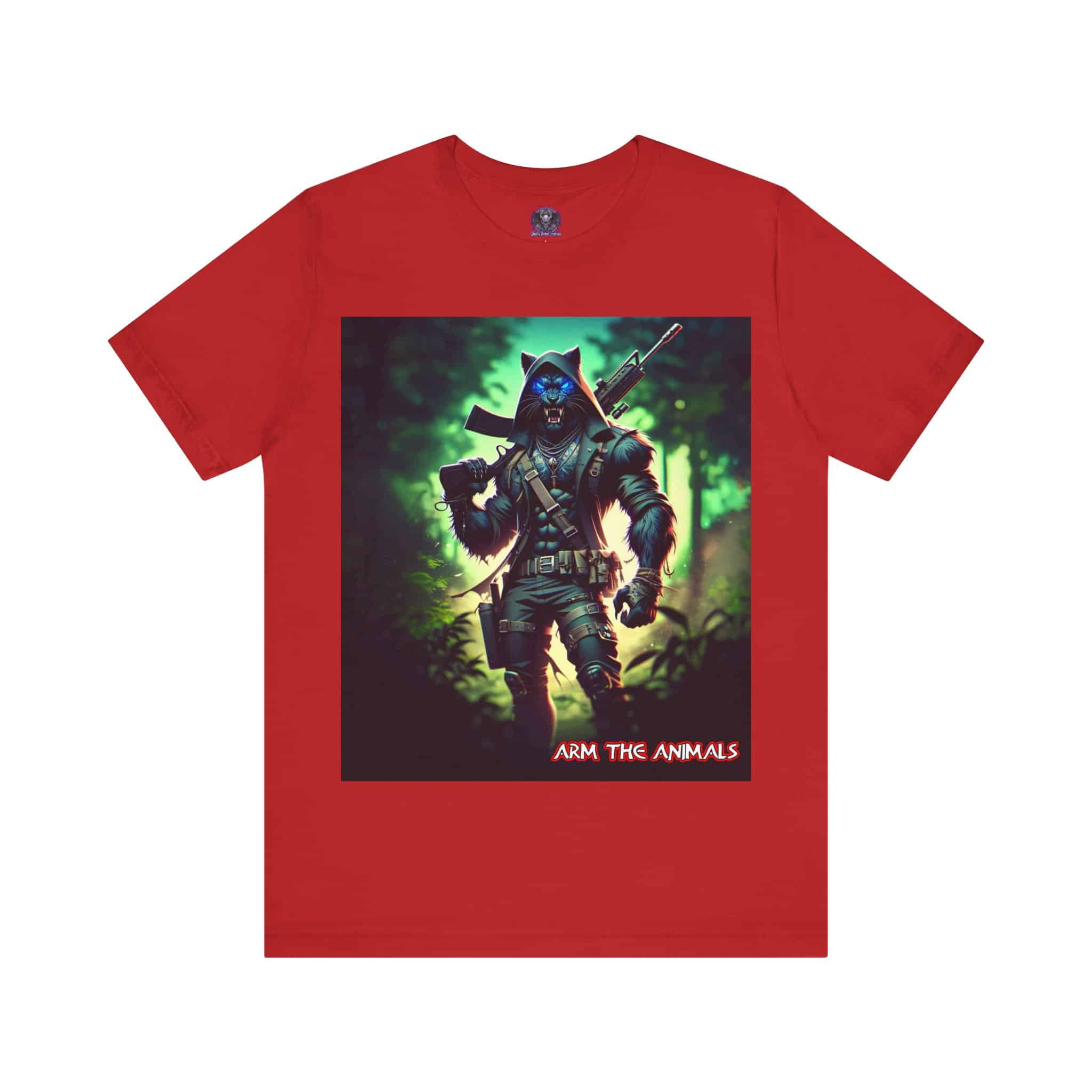 Arm The Animals: Black Leopard Panther #AA-D-BP001 Unisex Jersey Short Sleeve Tee - Image 31