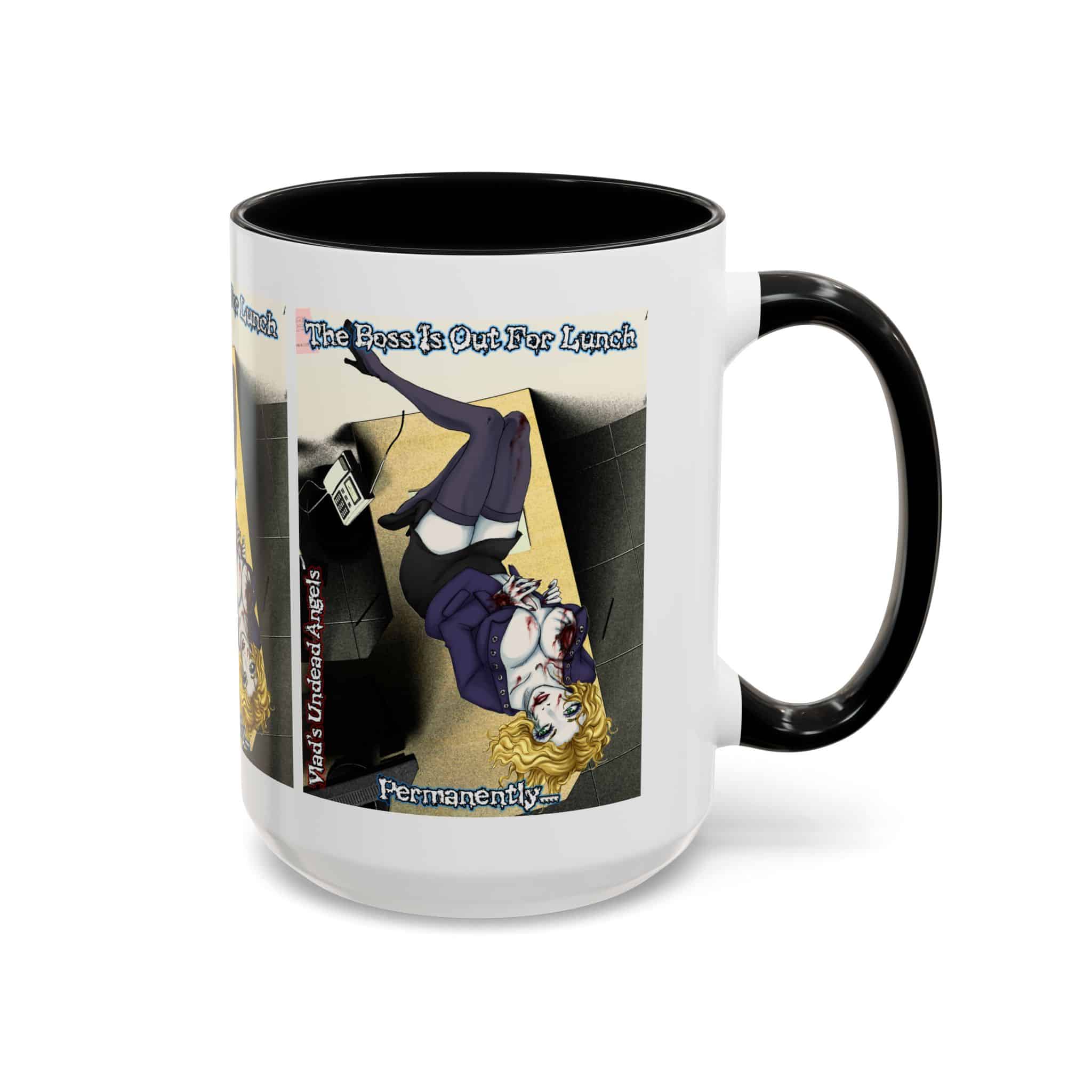 Jennifer Undead Angel Zombie Secretary – Classic Art w/Text Accent Coffee Mug (11, 15oz) - Image 22