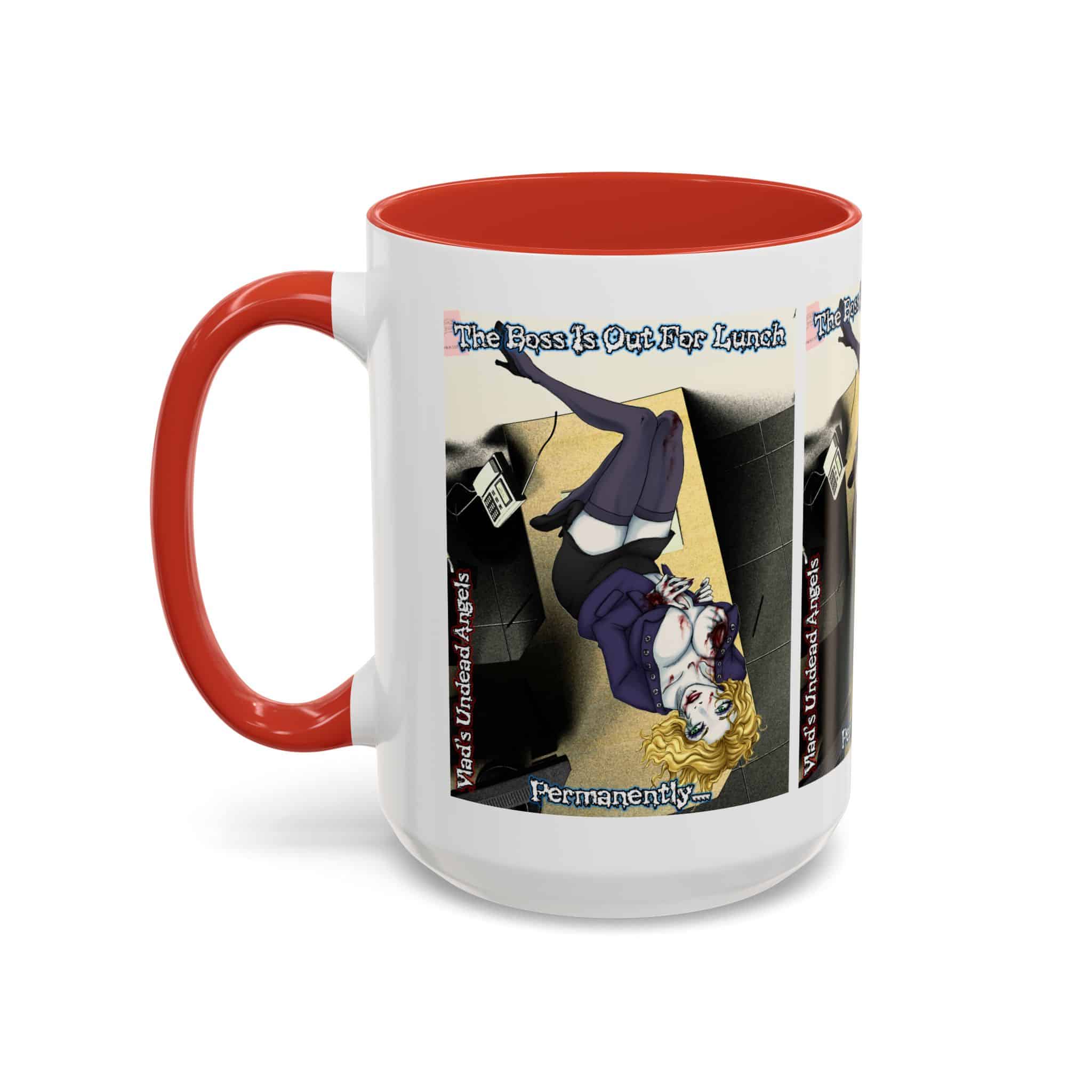Jennifer Undead Angel Zombie Secretary – Classic Art w/Text Accent Coffee Mug (11, 15oz) - Image 35