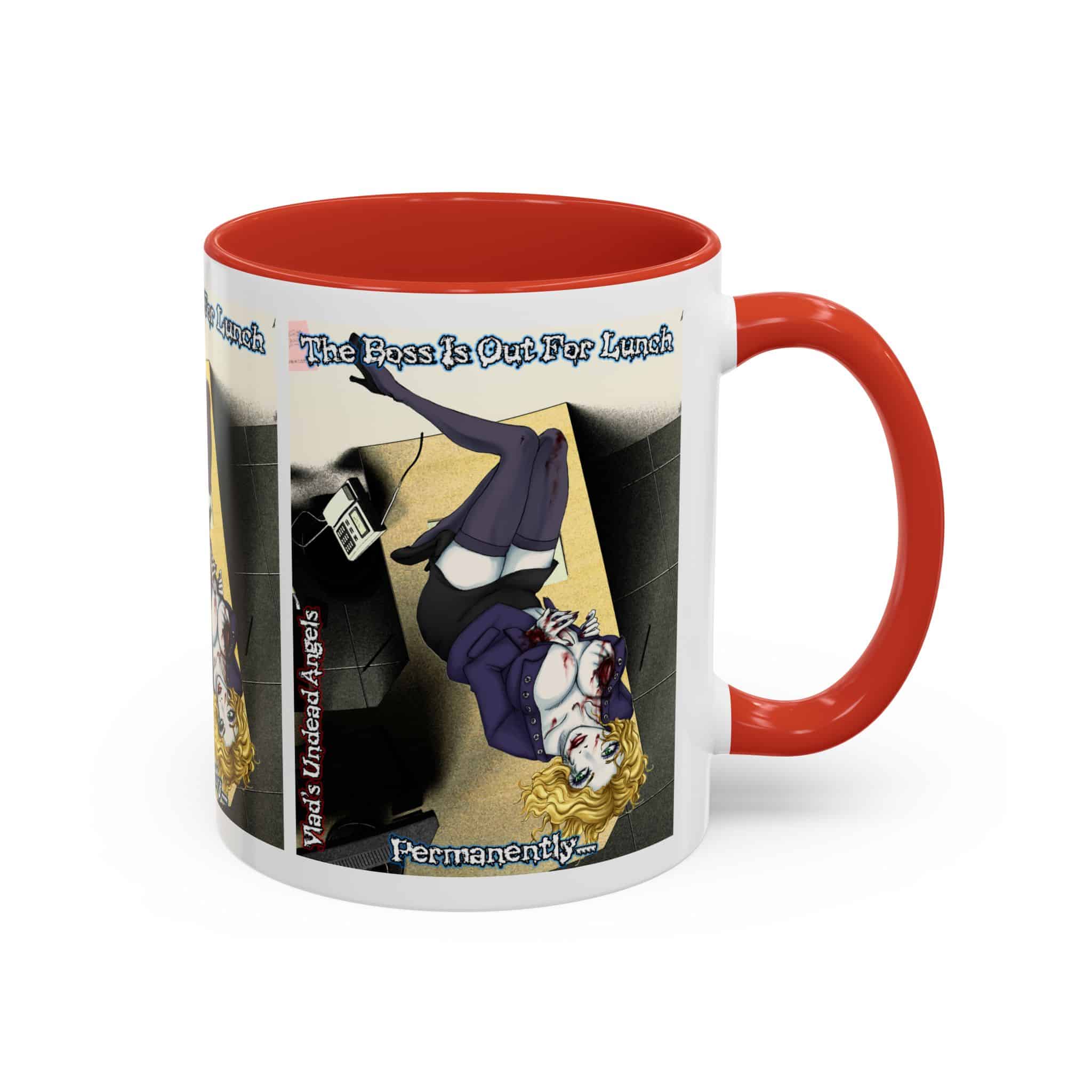 Jennifer Undead Angel Zombie Secretary – Classic Art w/Text Accent Coffee Mug (11, 15oz) - Image 9