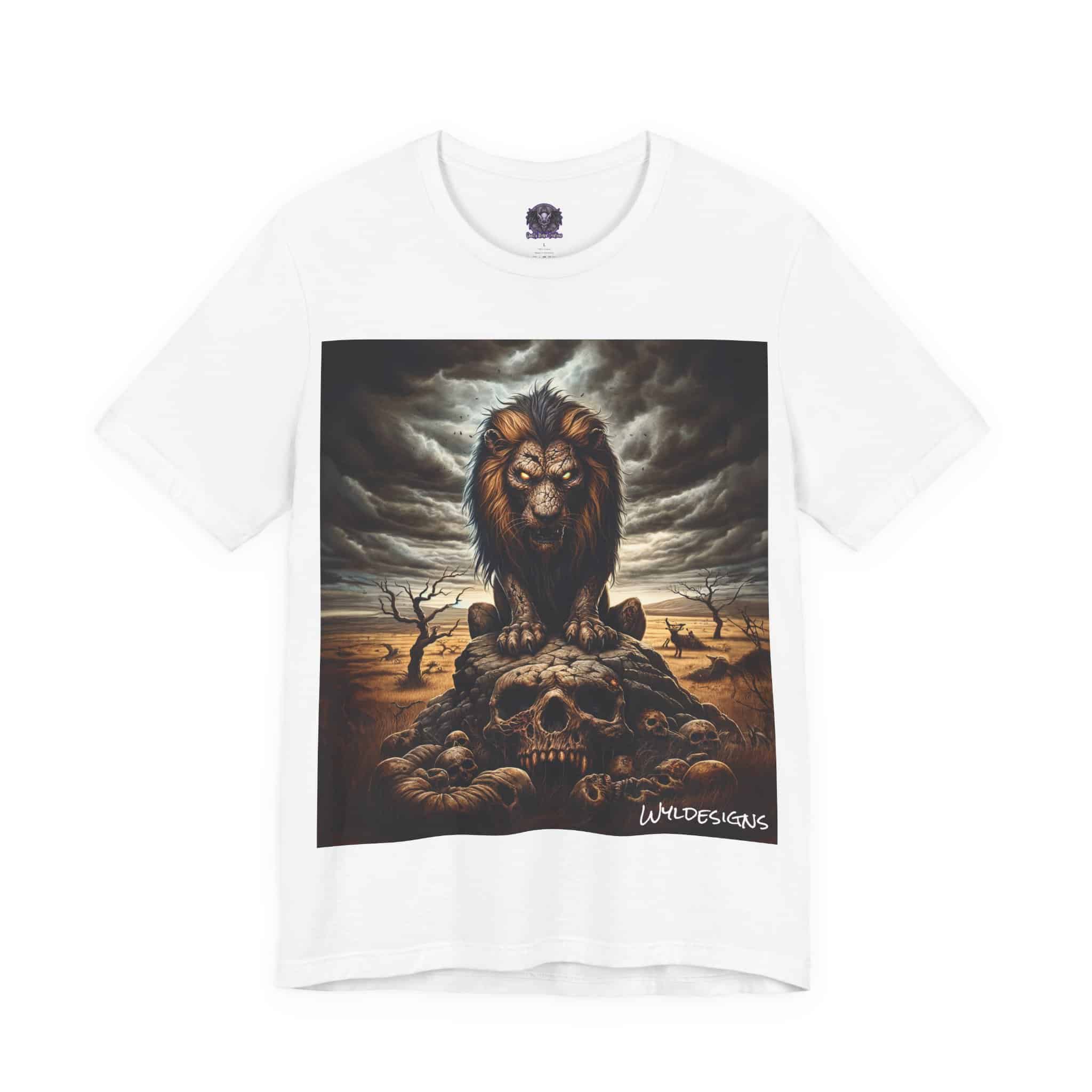Undead Lion WD-D015 By Wyldesigns Unisex Jersey Short Sleeve Tee - Image 7