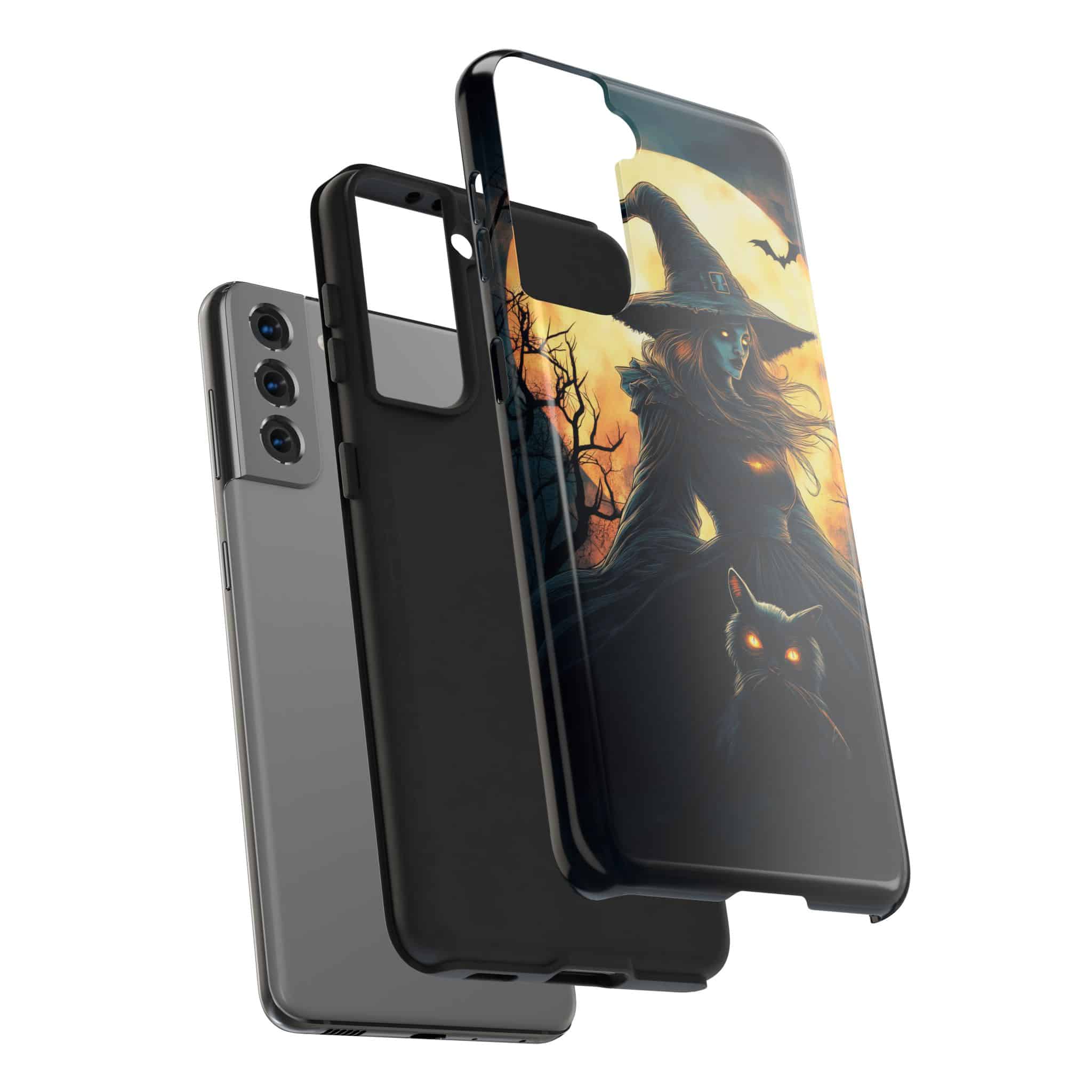 Witch With Black Cat By Moonlight #MJ-W002 Samsung S21, S22, S23, & S24 Tough Phone Cases - Image 16