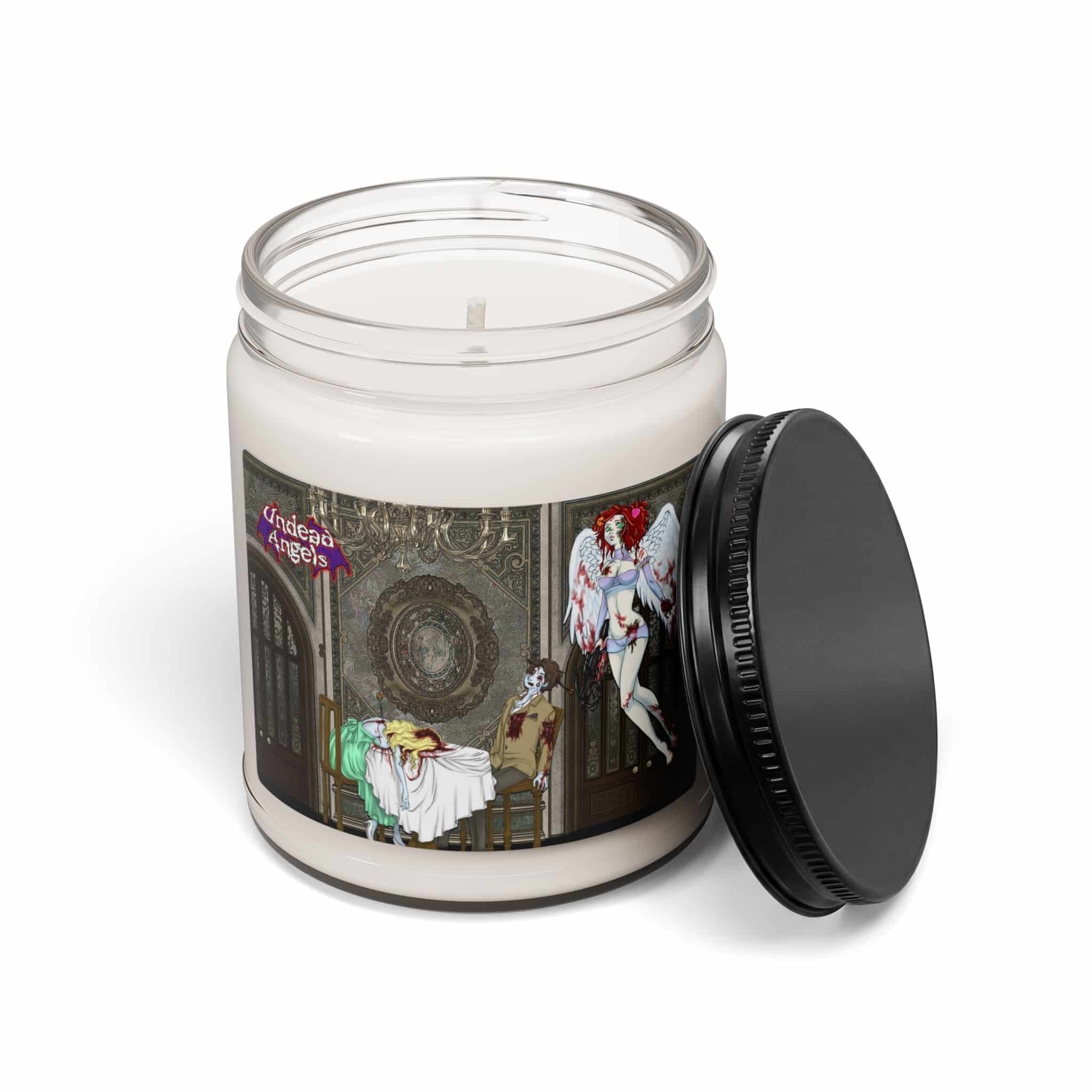 Undead Angel Valentine's Zombie Cupid Scarlet – Classic Art Scented Soy Candle, 9oz - Image 14