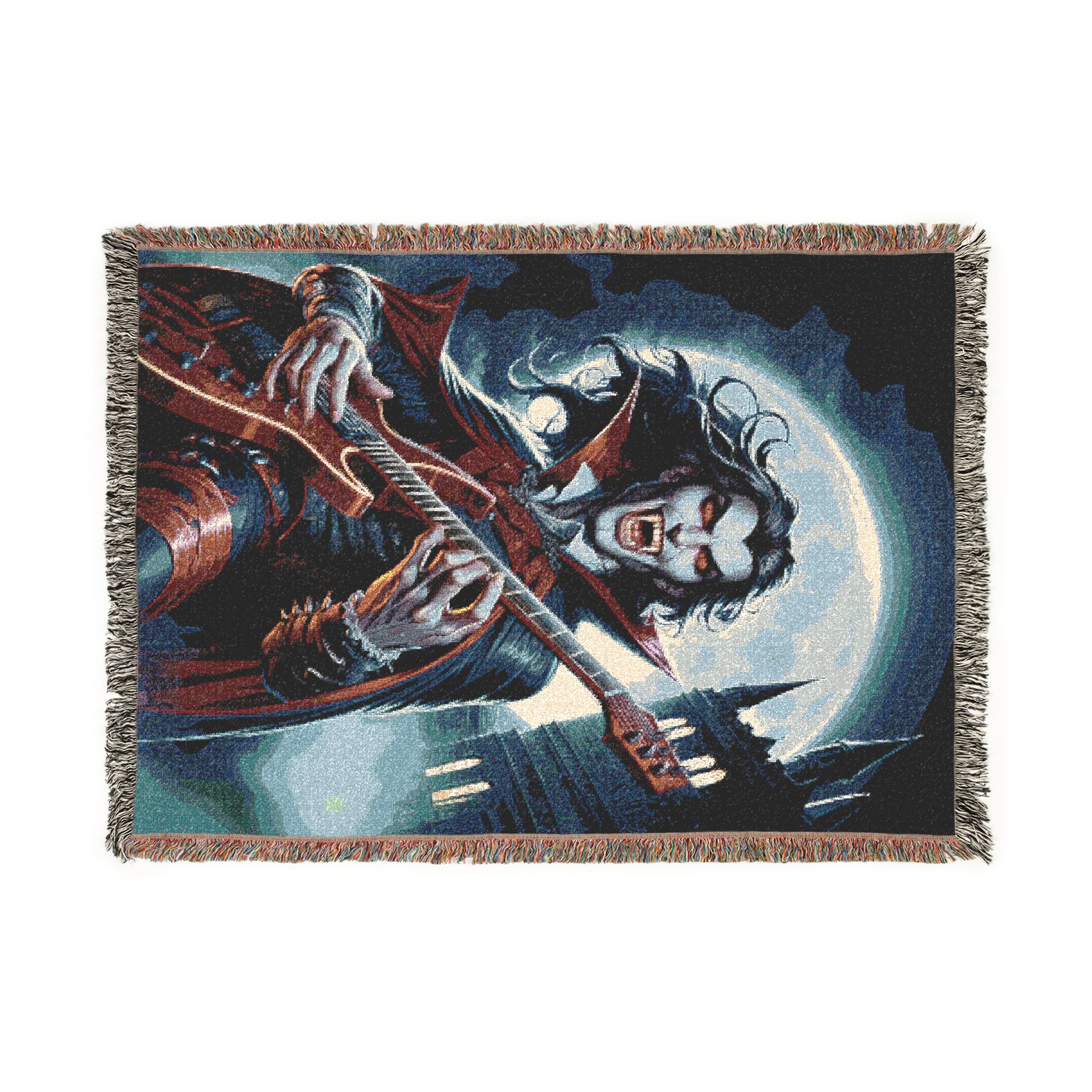 Monster Mosh 2024 Tour Drac on Guitar MM-D001 Woven Blanket, Cozy Throw for Halloween, Fall Decor, Perfect for Movie Nights, Gift for Vampire Lovers, Home Accessories - Image 4