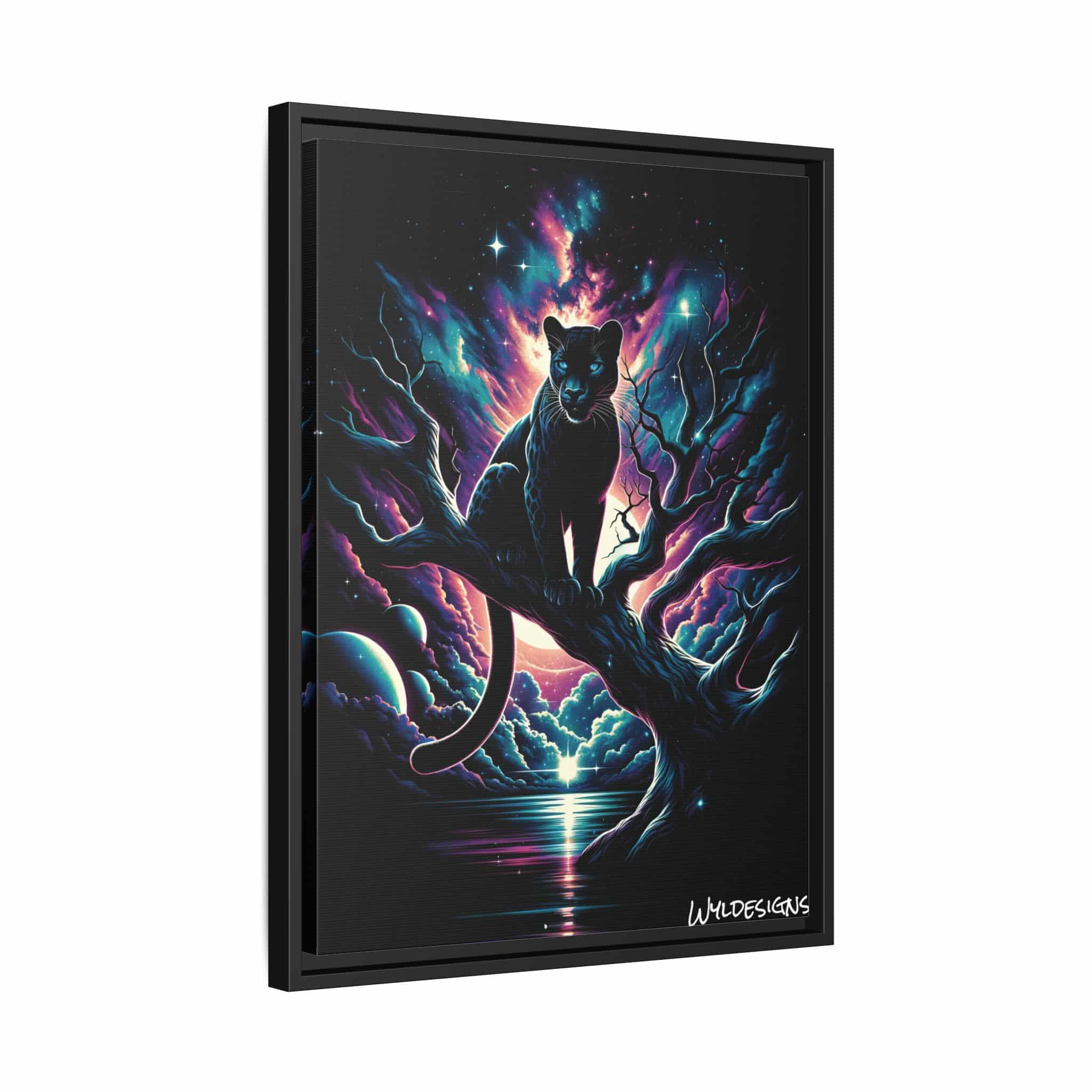 Cosmic Black Panther WD-D009 By Wyldesigns Matte Canvas, Black Frame - Image 8