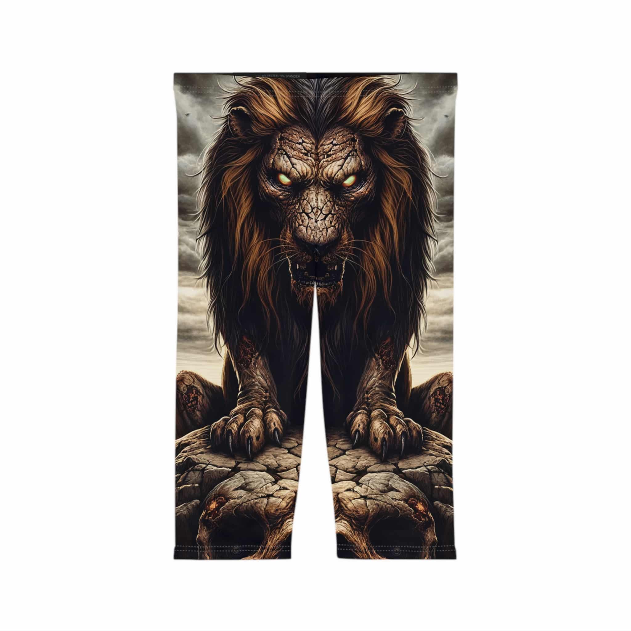 Undead Lion WD-D015 By Wyldesigns Women’s Capri Leggings (AOP)