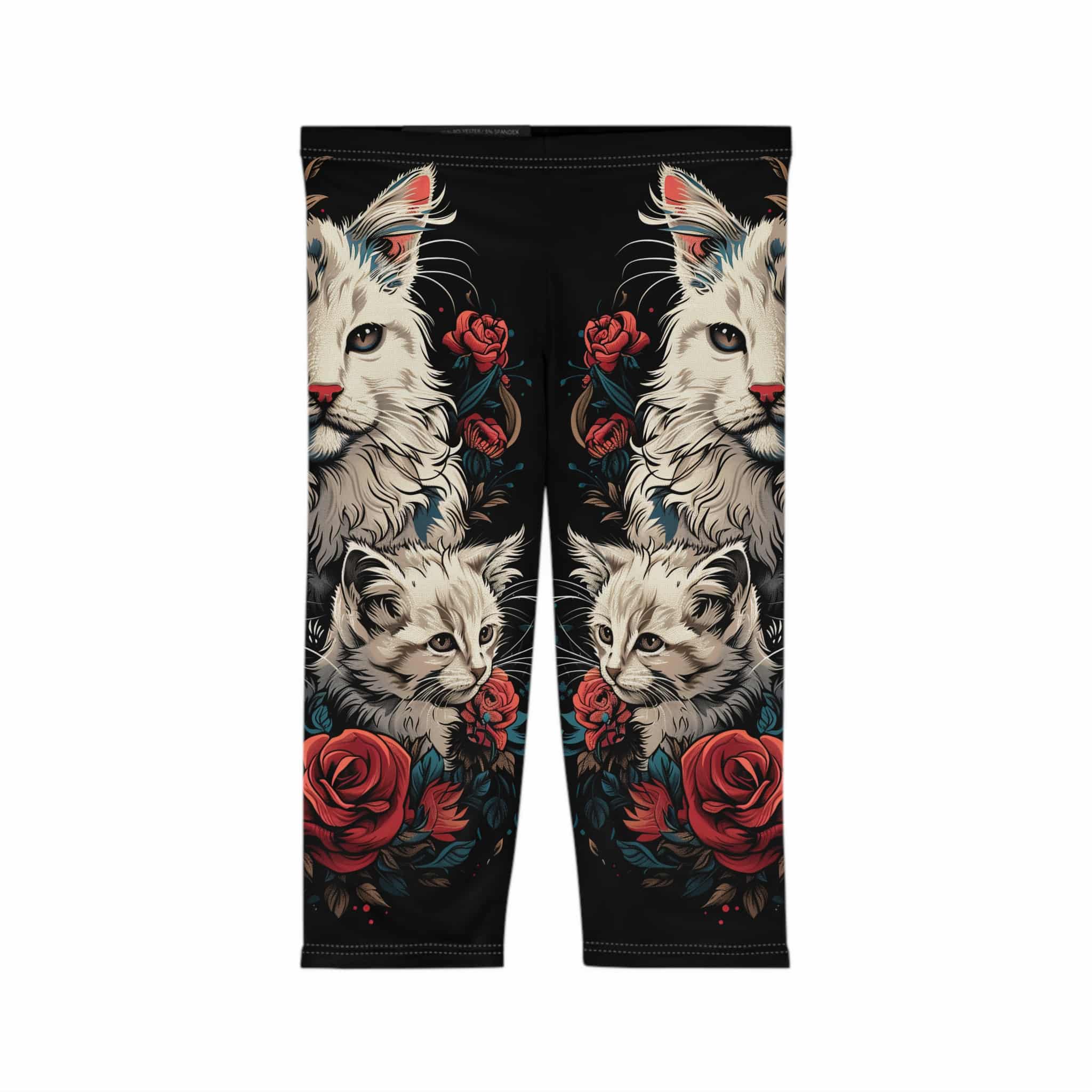 Mama Cat & Kittens WD-M001 By Wyldesigns Women’s Capri Leggings (AOP)