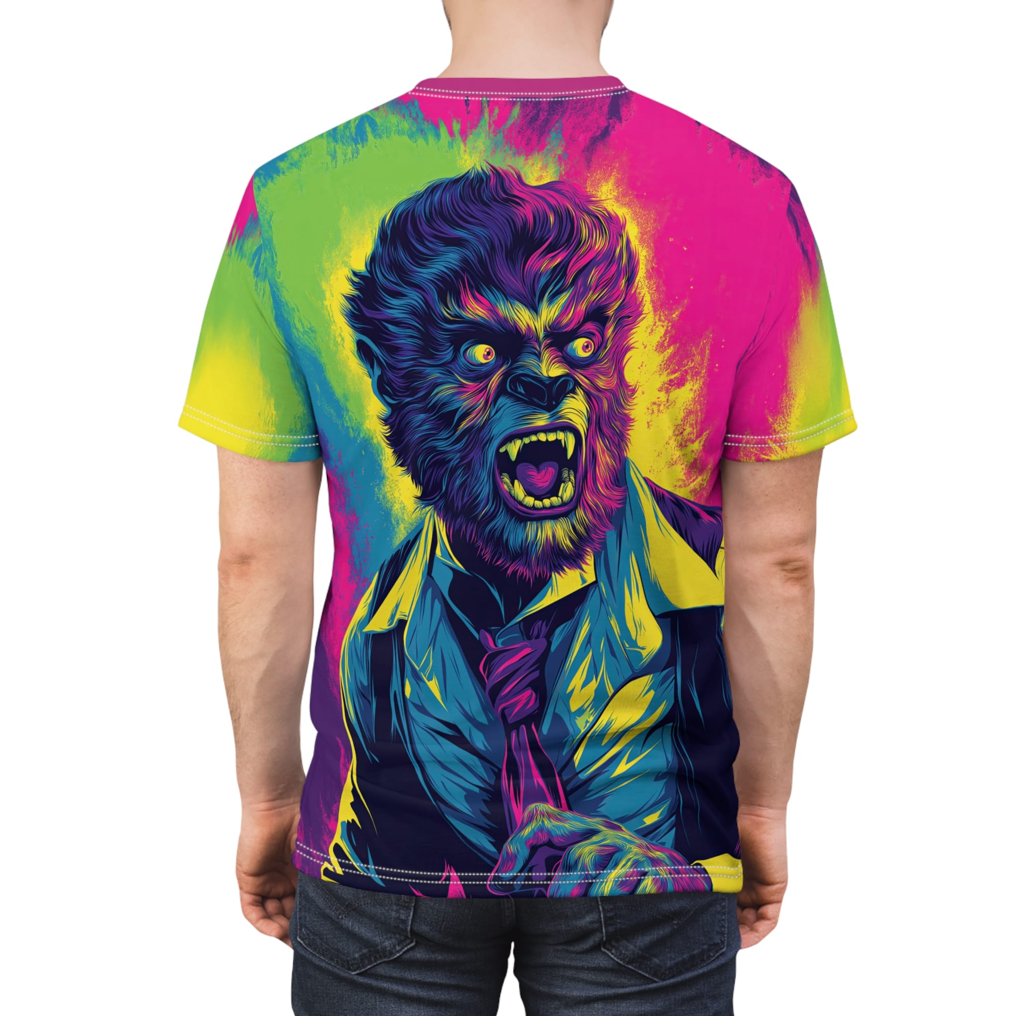 The Wolfman II Pop 60's Art Style Tee Unisex (AOP) - Image 32