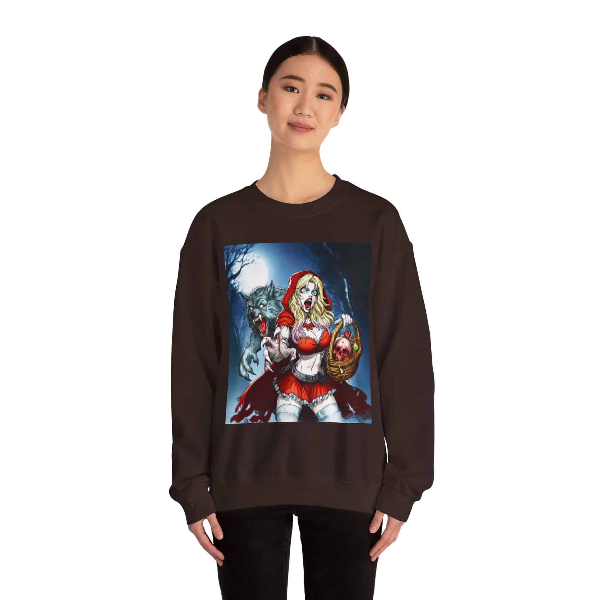 Vampire Red Riding Hood By Ghastly Wicked Tales 2025-01 Unisex Heavy Blend™ Crewneck Sweatshirt - Image 24
