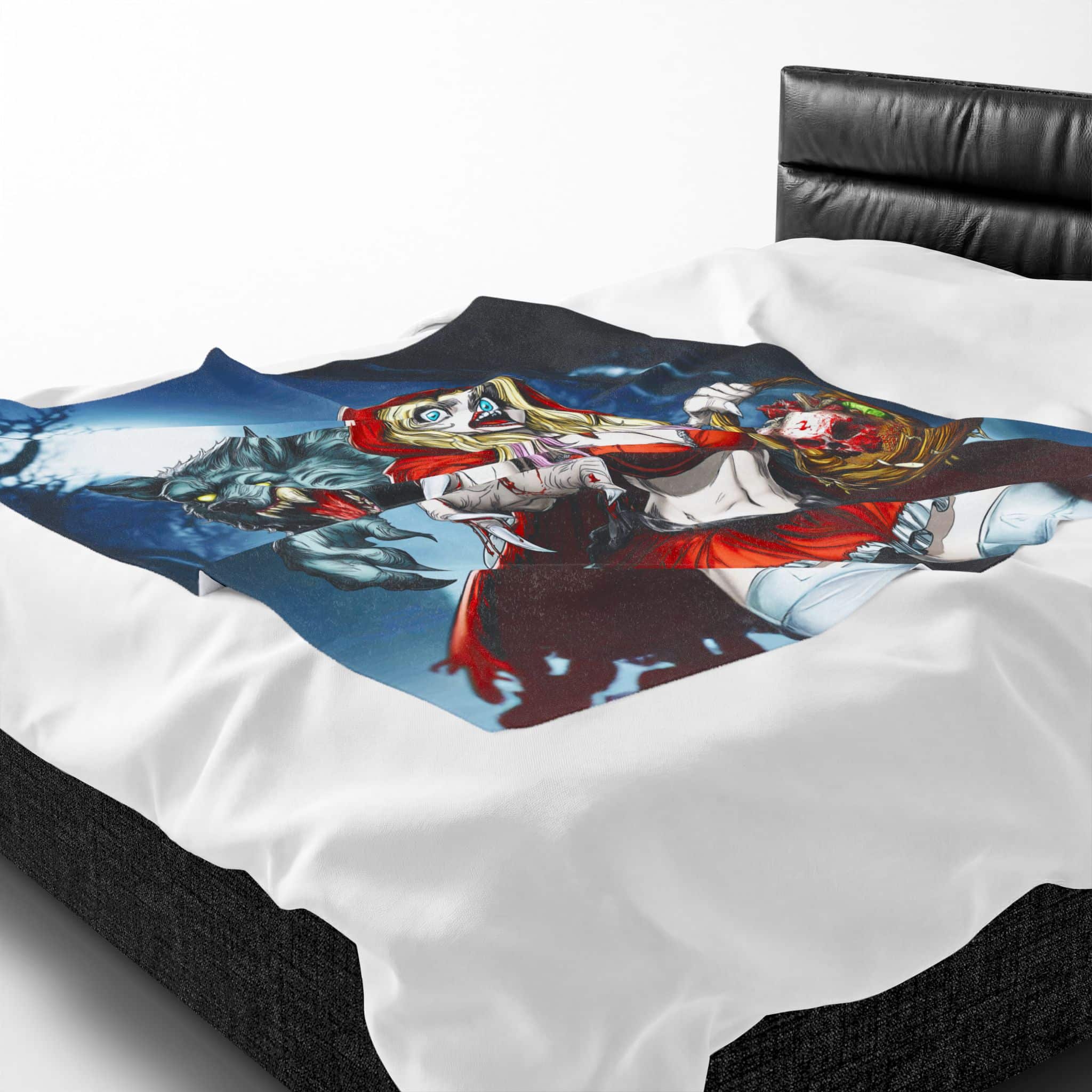 Vampire Red Riding Hood By Ghastly Wicked Tales 2025-01 Plush Blanket, Cozy Throw for Fall Decor, Fairy Tales - Image 6
