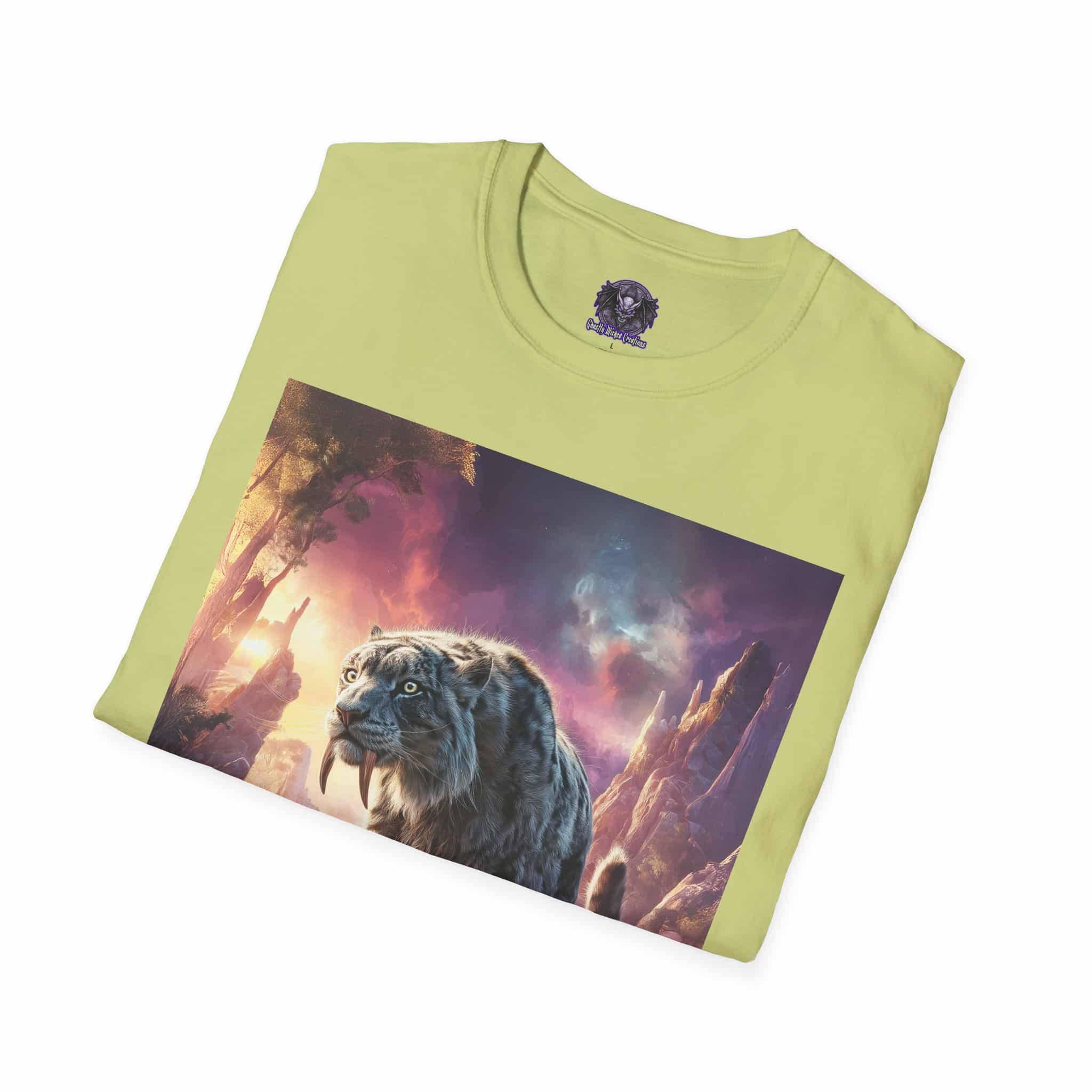 Prehistoric Smilodon aka Sabre-Tooth Tiger II Unisex T-Shirt, Graphic Tee, Unique Gift, Casual Wear - Image 24