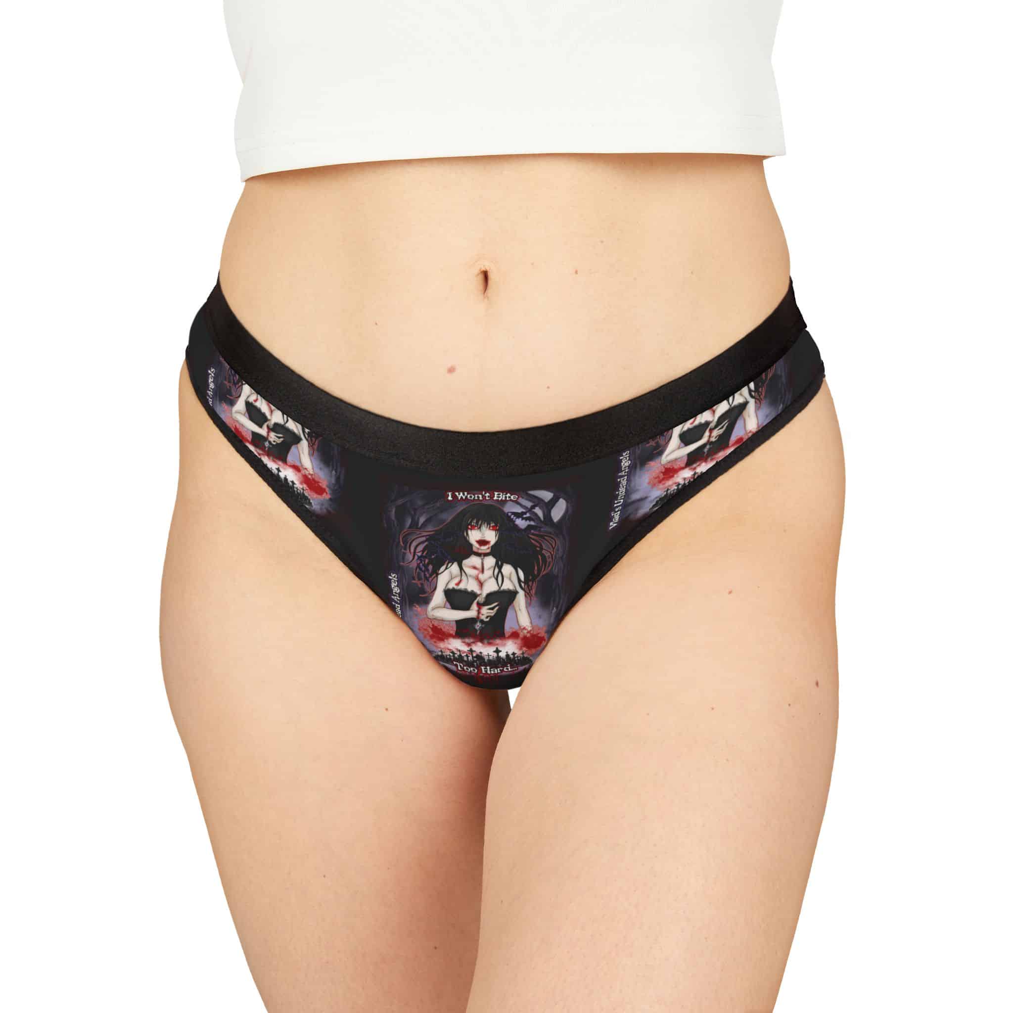 Thong Underwear - Undead Angels Vampiress Eve I Won't Bite Design - Image 3