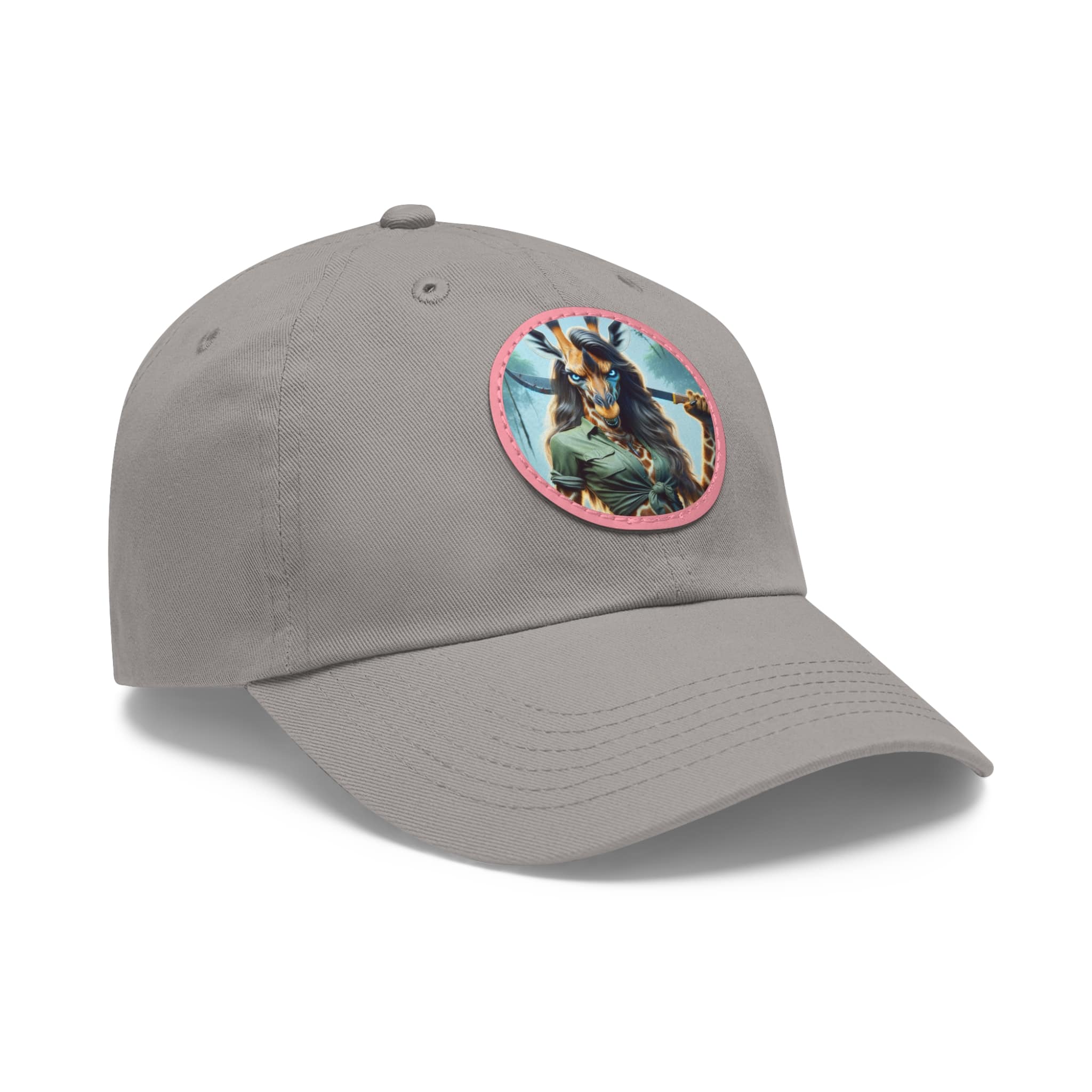 Arm The Animals: Hunter Giraffe Girl #AA-D-Gi001 Artistic Round Leather Patch Dad Hat - Stylish Casual Cap - Image 117