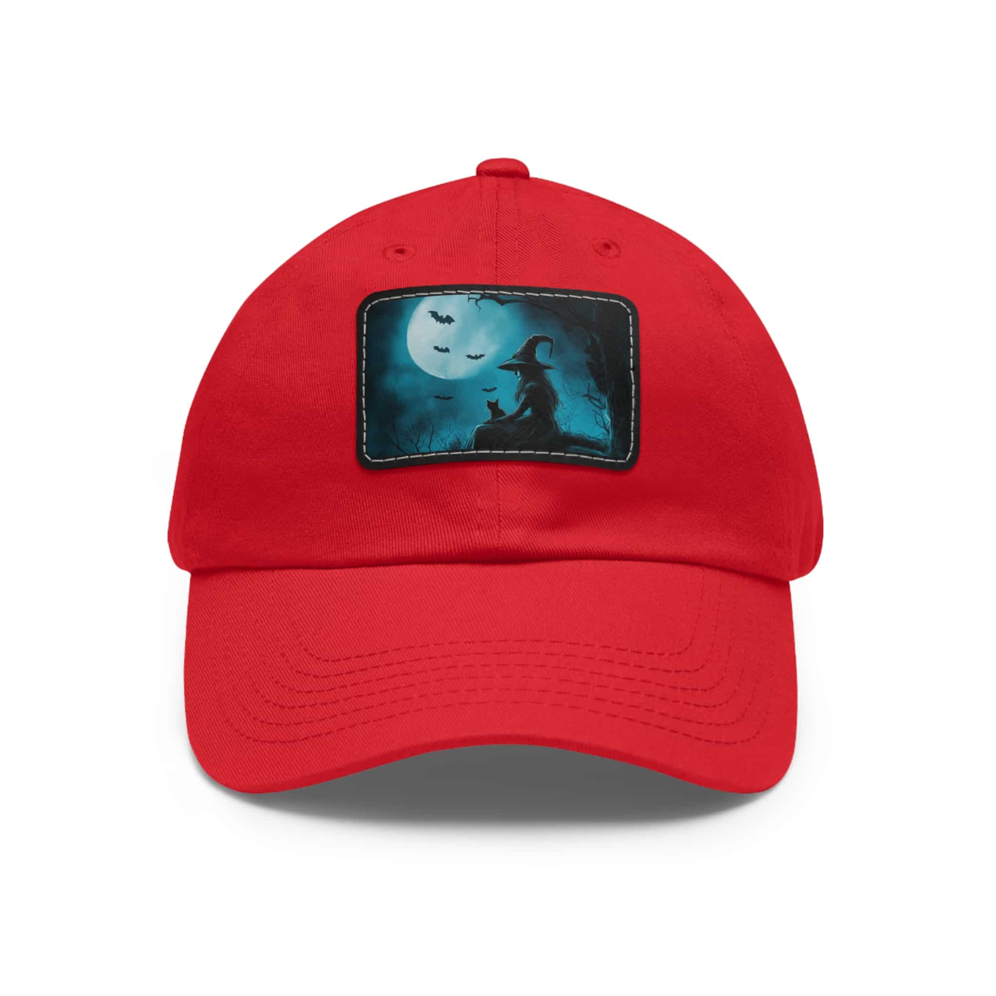 Witch With Black Cat By Moonlight #MJ-W003 Logo Leather Patch Dad Hat - Casual Style for Music Lovers - Image 91