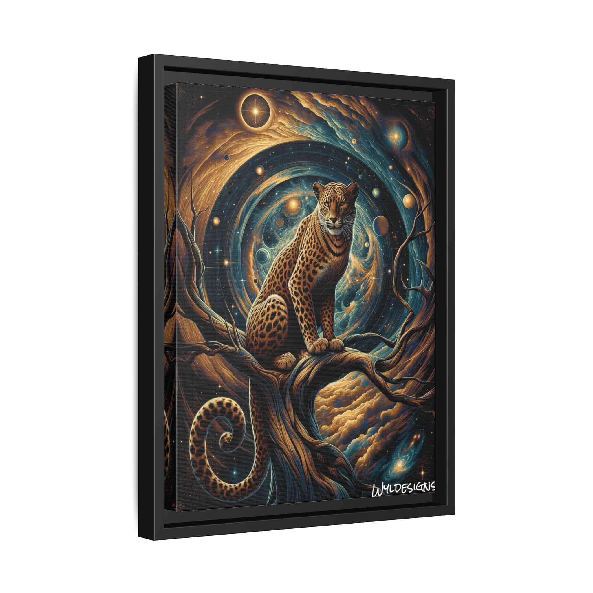 Cosmic Leopard WD-D013 By Wyldesigns Matte Canvas, Black Frame - Image 2