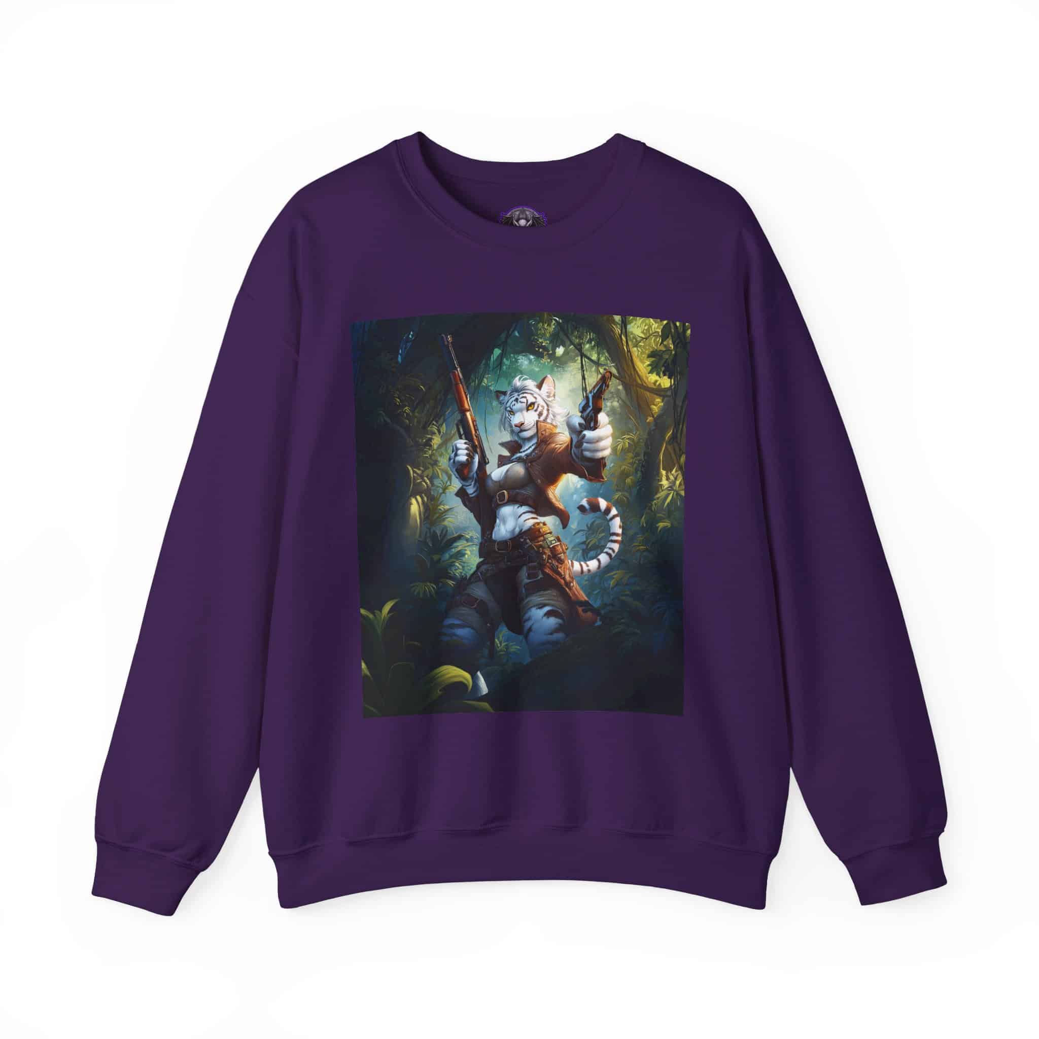 Arm The Animals: Hunter White Tiger #AA026 Unisex Heavy Blend™ Crewneck Sweatshirt - Image 49
