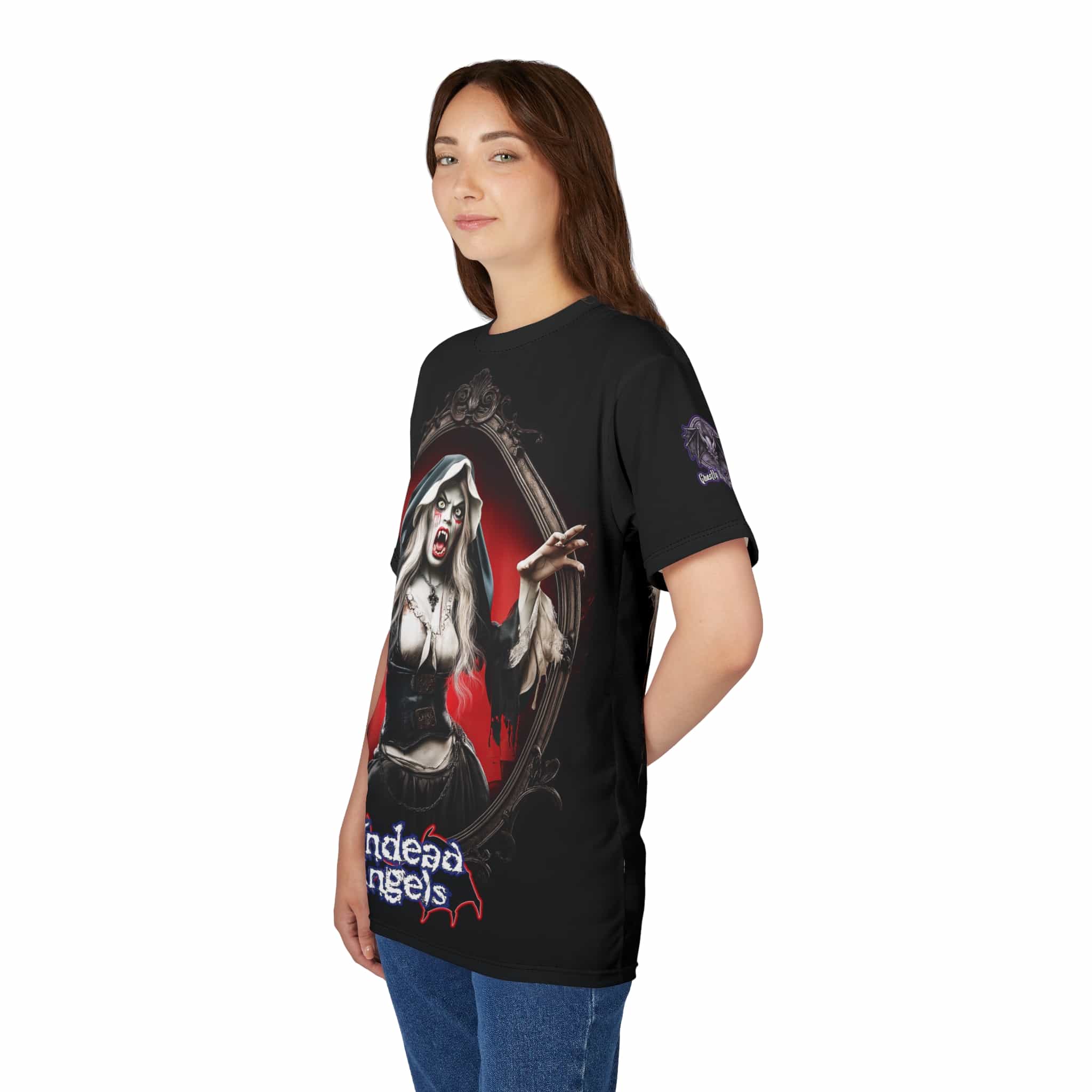 Undead Angels Vampire Pilgrim Chastity Tee Unisex (AOP) - Image 18