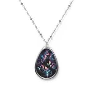 Cosmic Black Panther WD-D009 By Wyldesigns Oval Necklace
