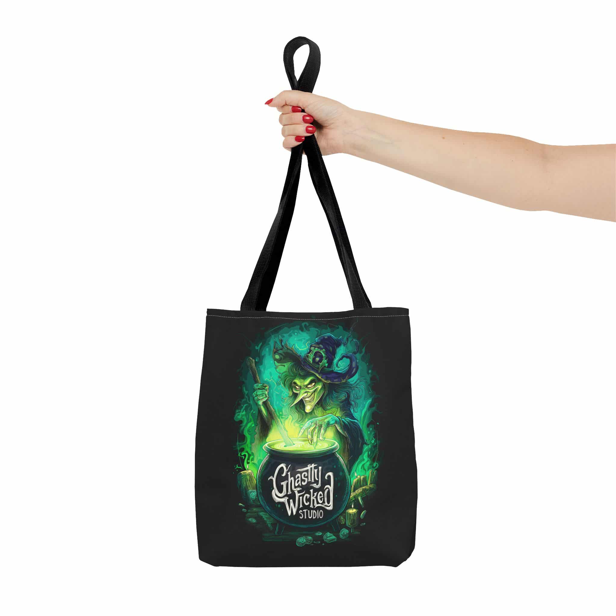 Ghastly Wicked Cauldron Witch Tote Bag (AOP) - Image 12
