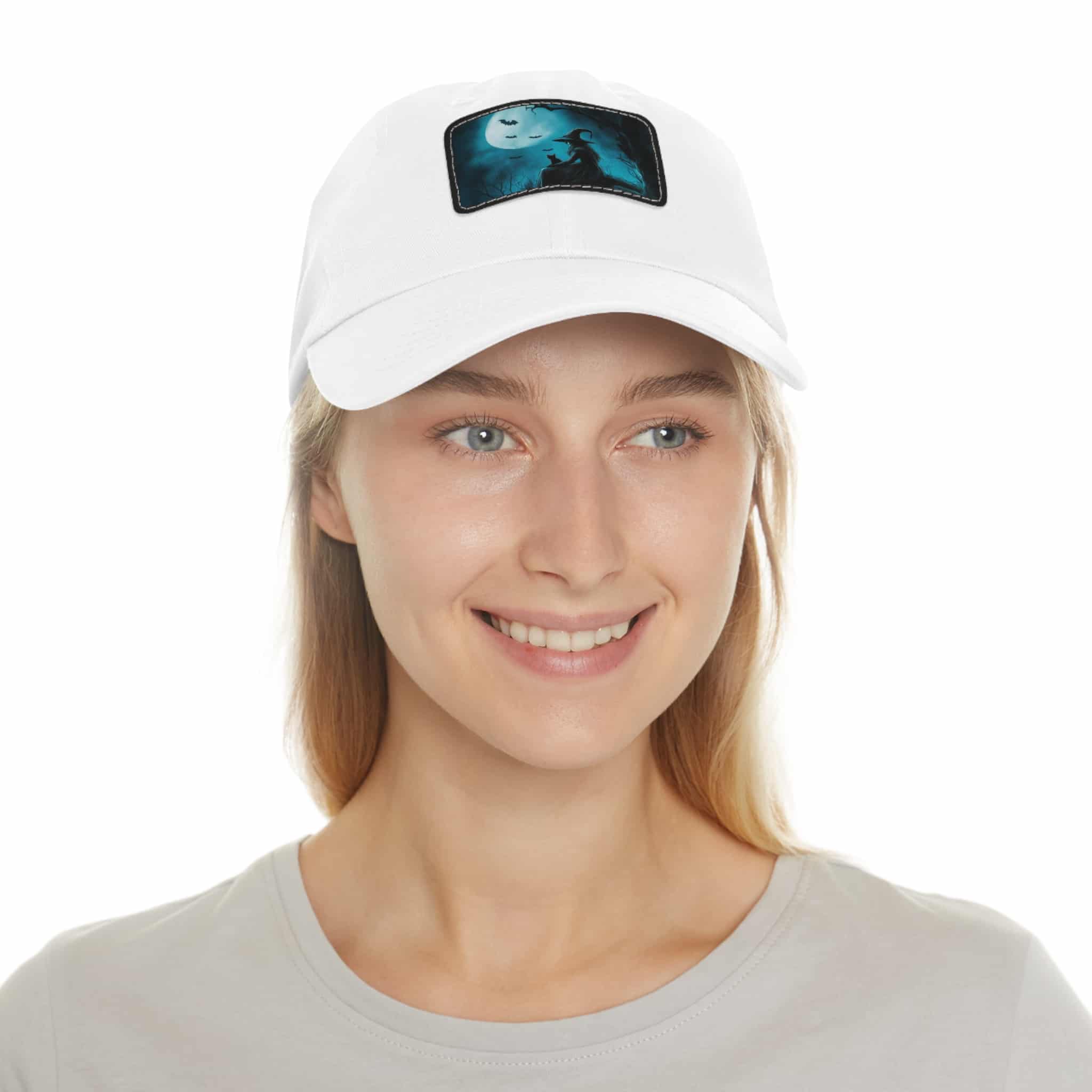 Witch With Black Cat By Moonlight #MJ-W003 Logo Leather Patch Dad Hat - Casual Style for Music Lovers - Image 29