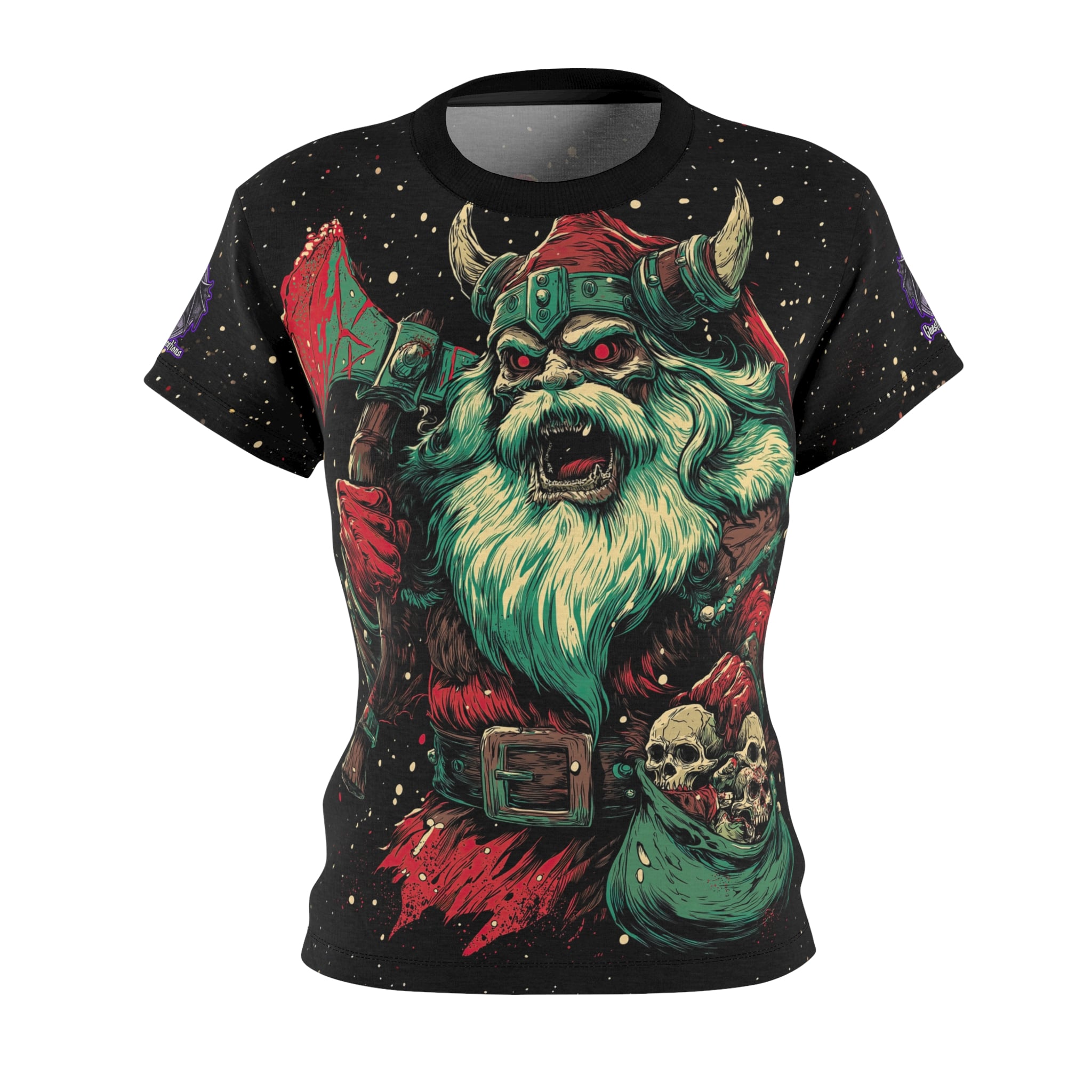 Undead Viking Santa II Women's Tee (AOP) Christmas - Image 2
