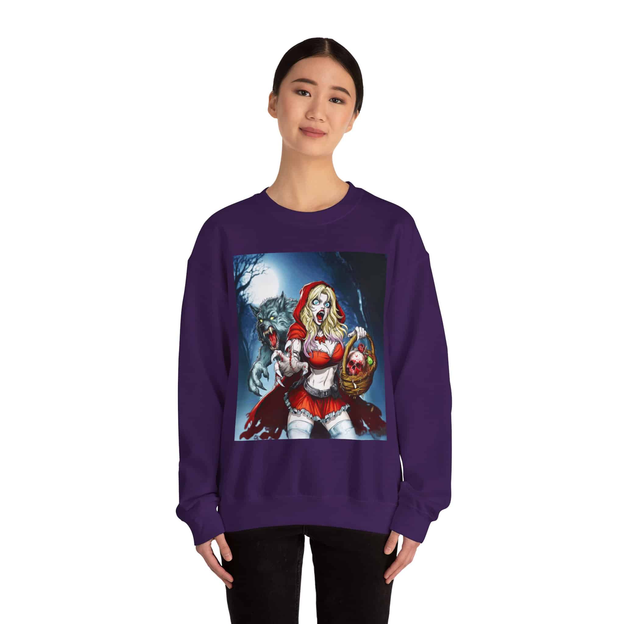 Vampire Red Riding Hood By Ghastly Wicked Tales 2025-01 Unisex Heavy Blend™ Crewneck Sweatshirt - Image 52