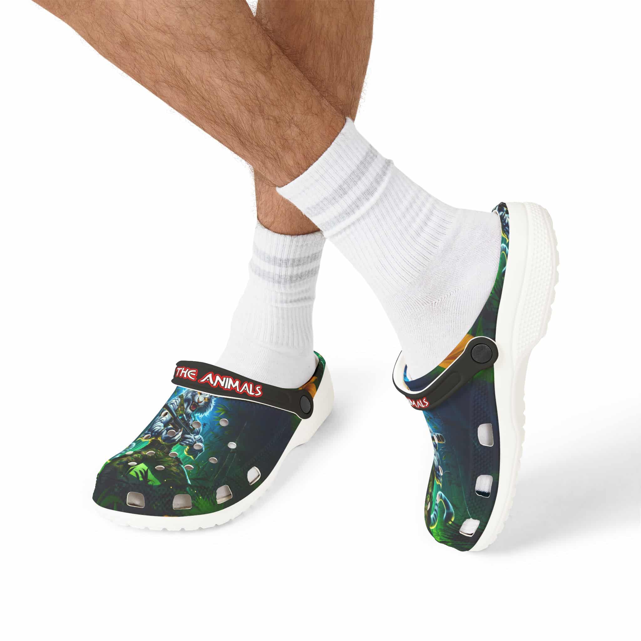 Clog Shoes - Arm The Animals: Commando Tiger #AA-D-WT003 Design - Image 17