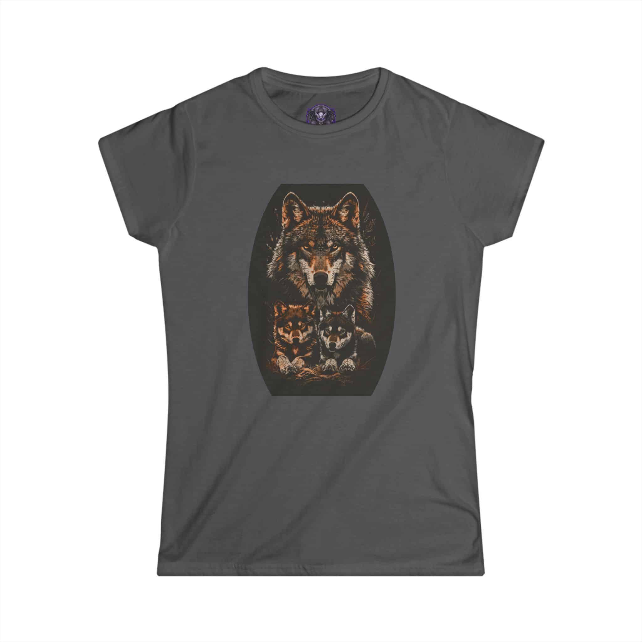 Mama Wolf & Cubs WD-M004 By Wyldesigns Women's Softstyle Tee - Image 25
